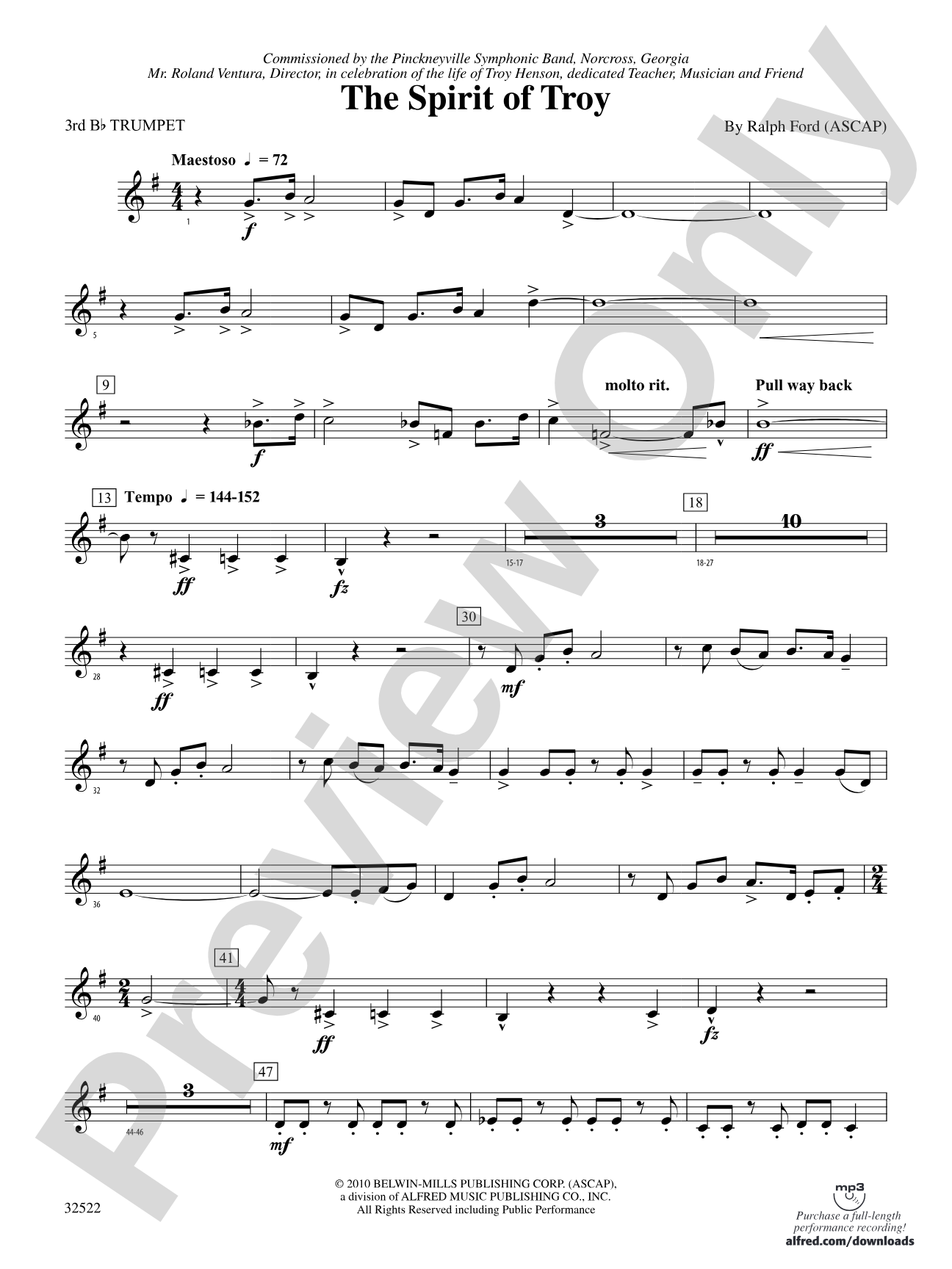 The Spirit of Troy: 3rd B-flat Trumpet