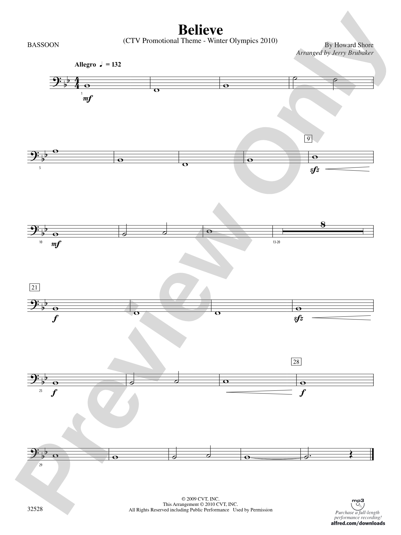 Believe (Winter Olympics 2010): Bassoon