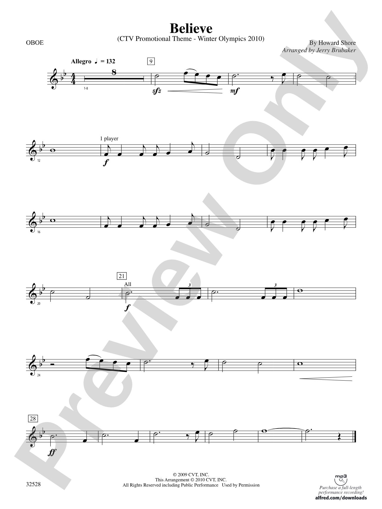 Believe (Winter Olympics 2010): Oboe