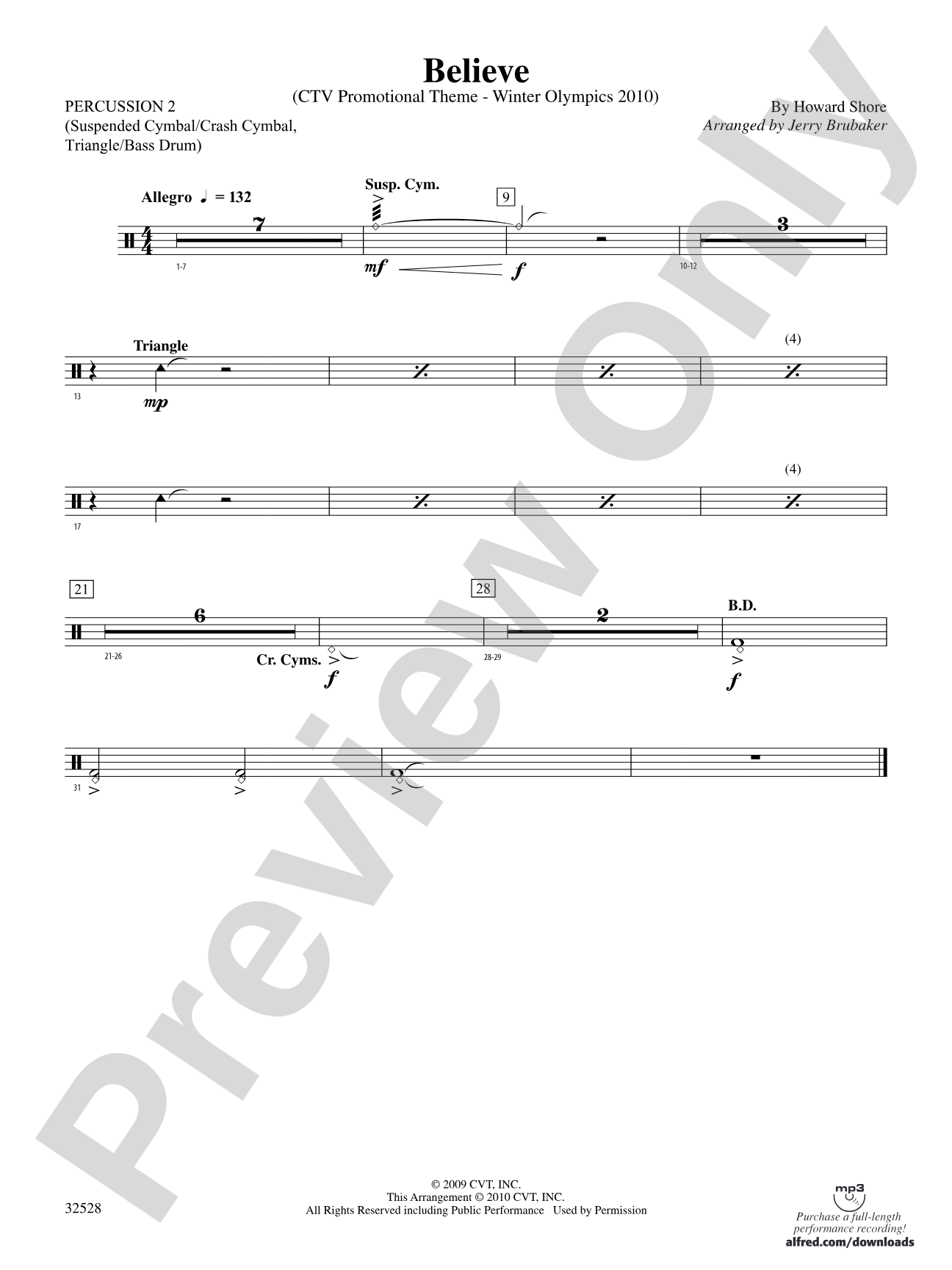Believe (Winter Olympics 2010): 2nd Percussion