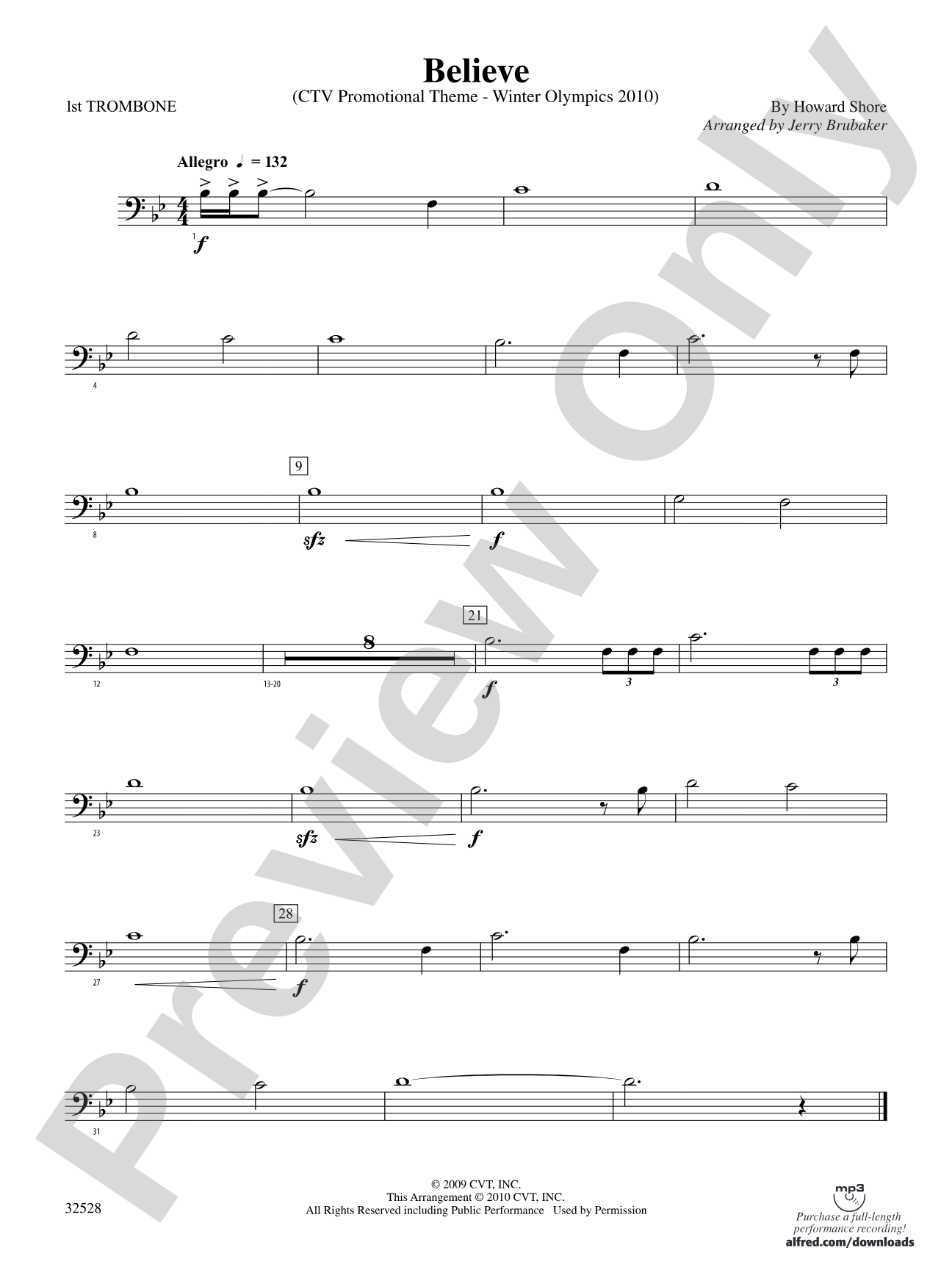 Believe (Winter Olympics 2010): 1st Trombone