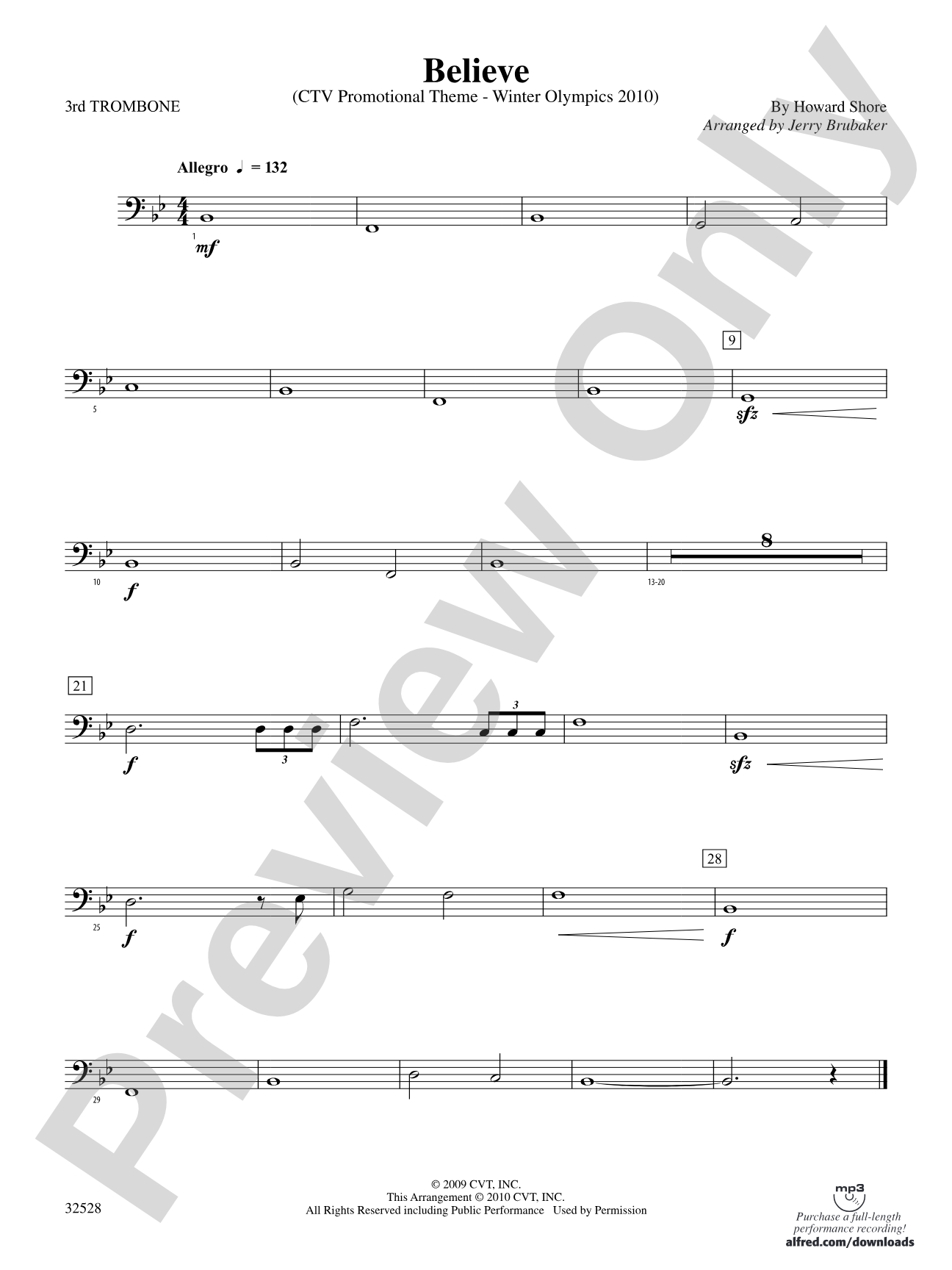 Believe (Winter Olympics 2010): 3rd Trombone