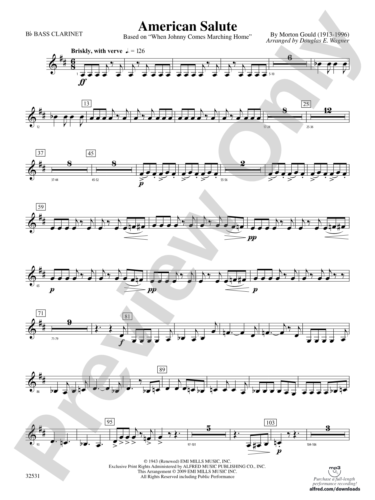 American Salute: B-flat Bass Clarinet