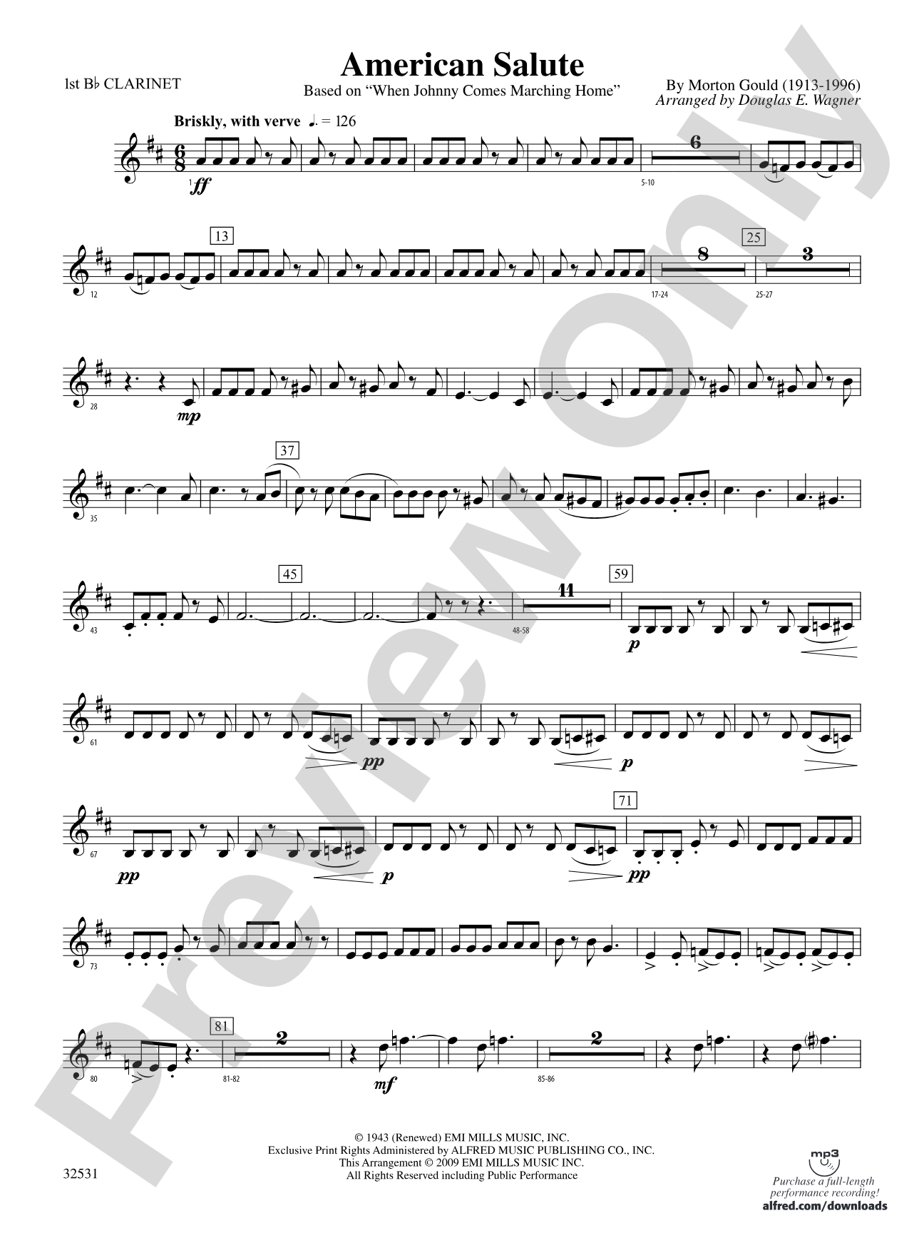 American Salute: 1st B-flat Clarinet