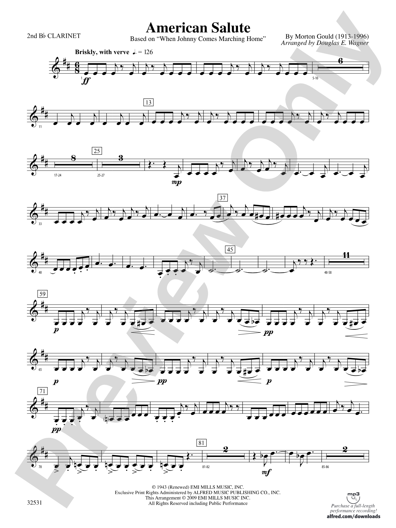 American Salute: 2nd B-flat Clarinet
