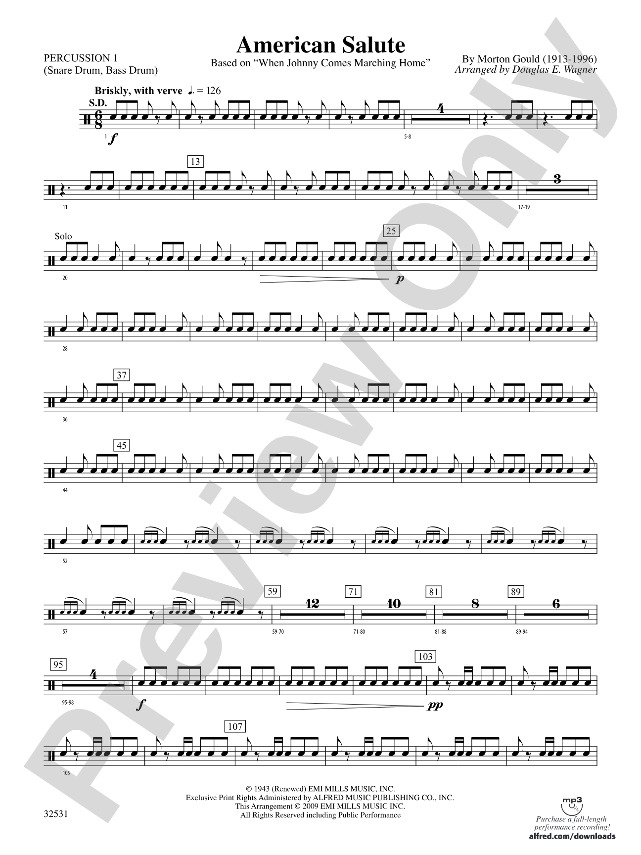 American Salute: 1st Percussion