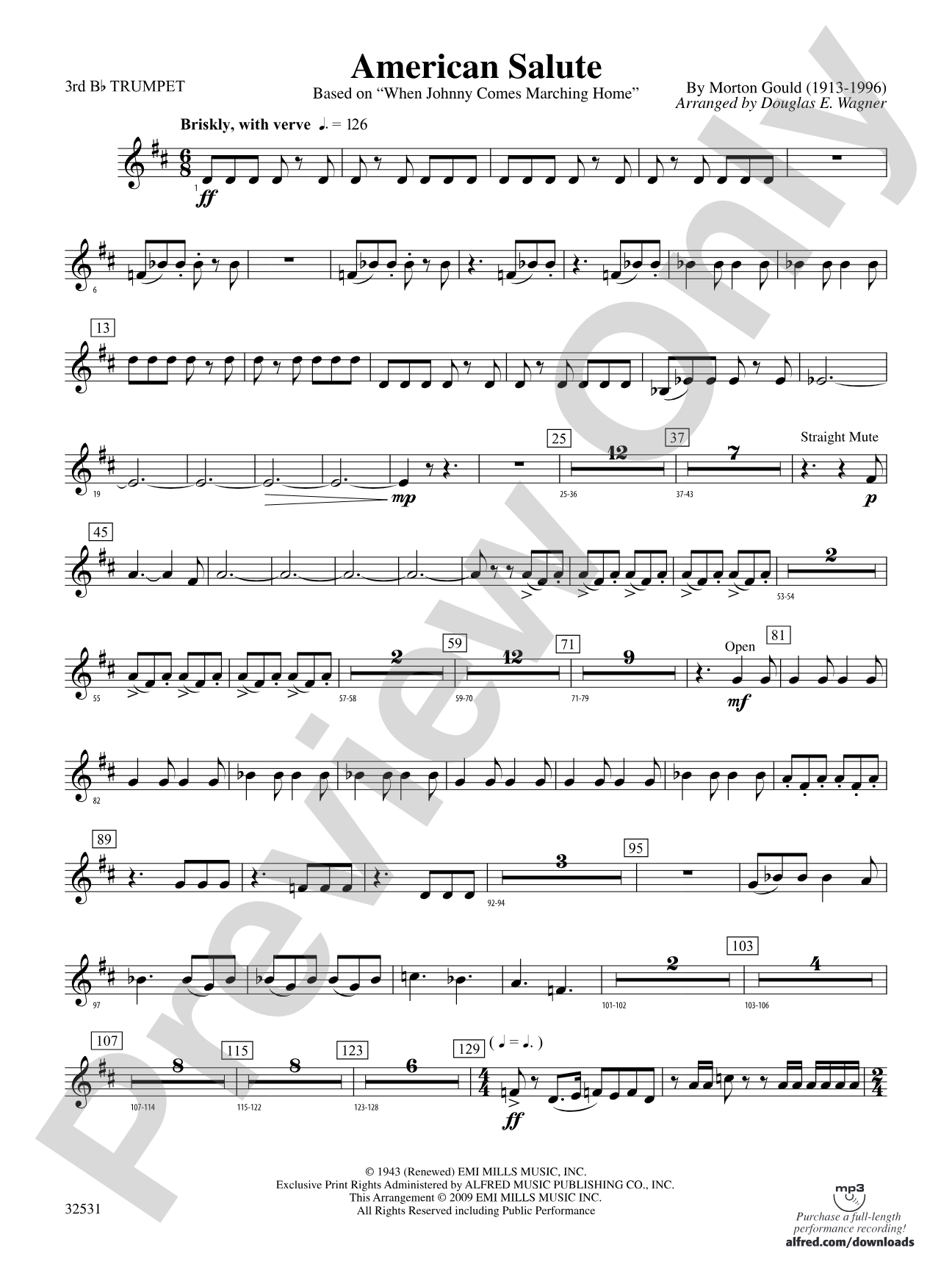 American Salute: 3rd B-flat Trumpet