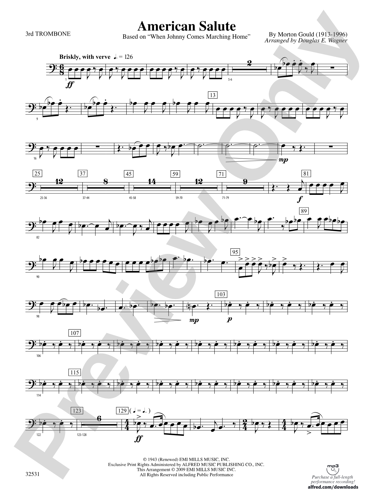 American Salute: 3rd Trombone