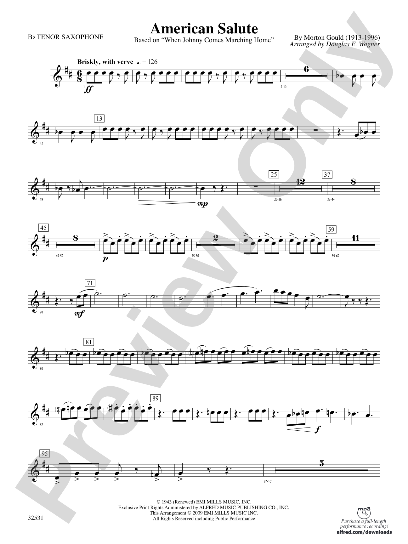 American Salute: B-flat Tenor Saxophone