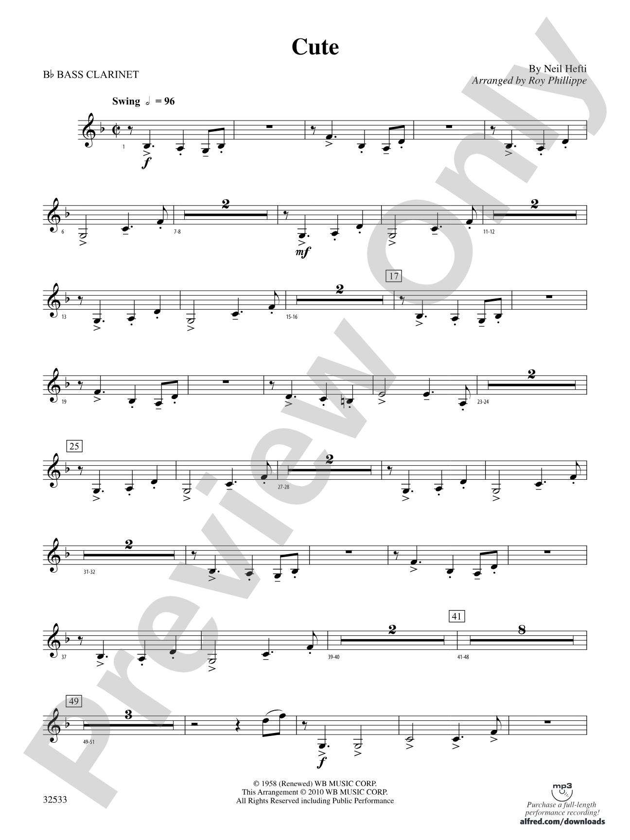 Cute: B-flat Bass Clarinet