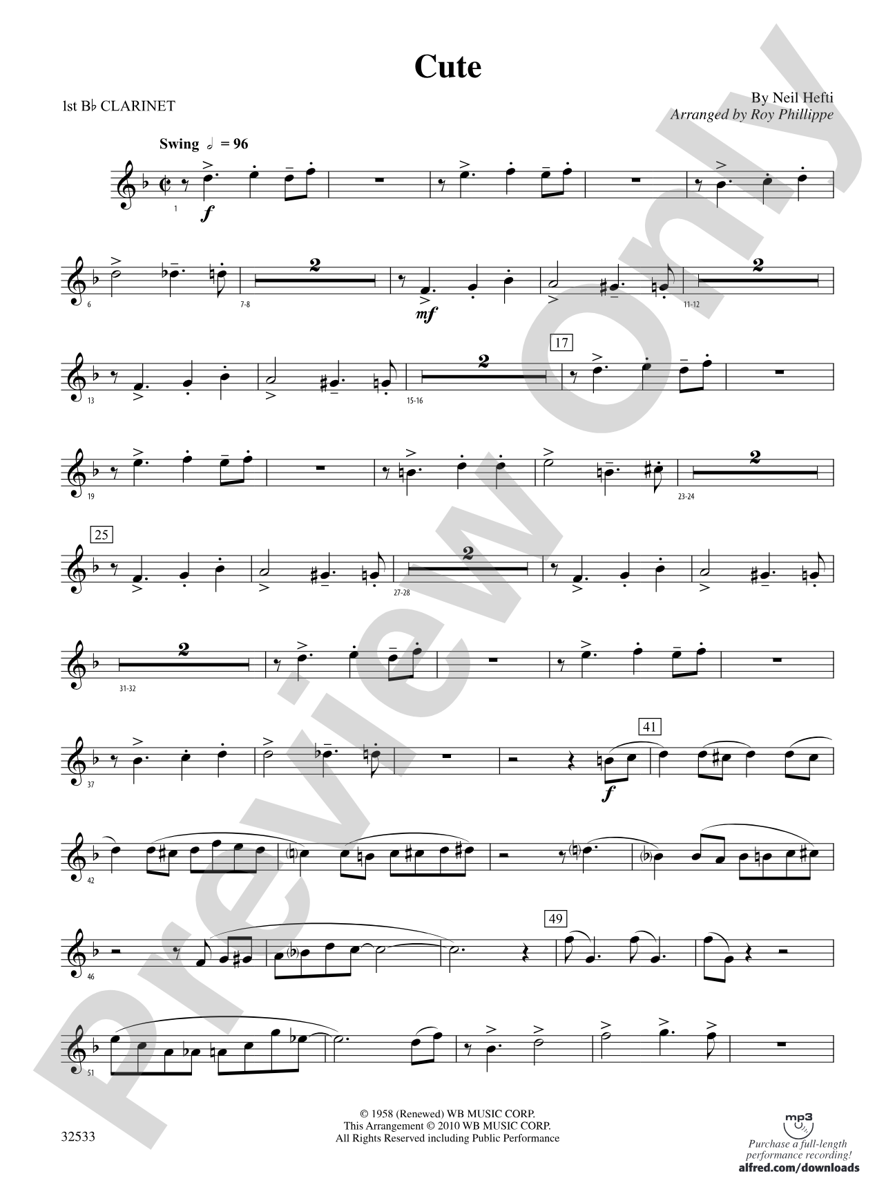 Cute: 1st B-flat Clarinet
