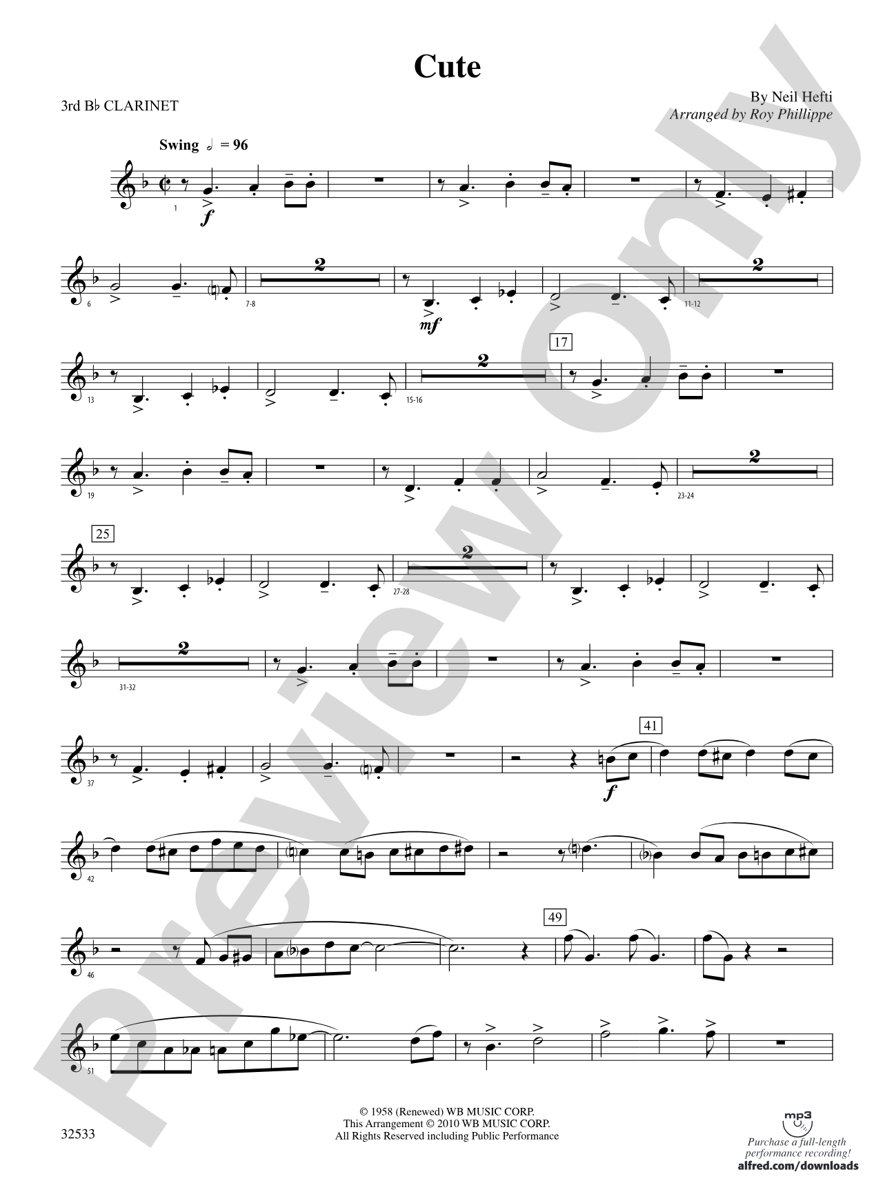 Cute: 3rd B-flat Clarinet