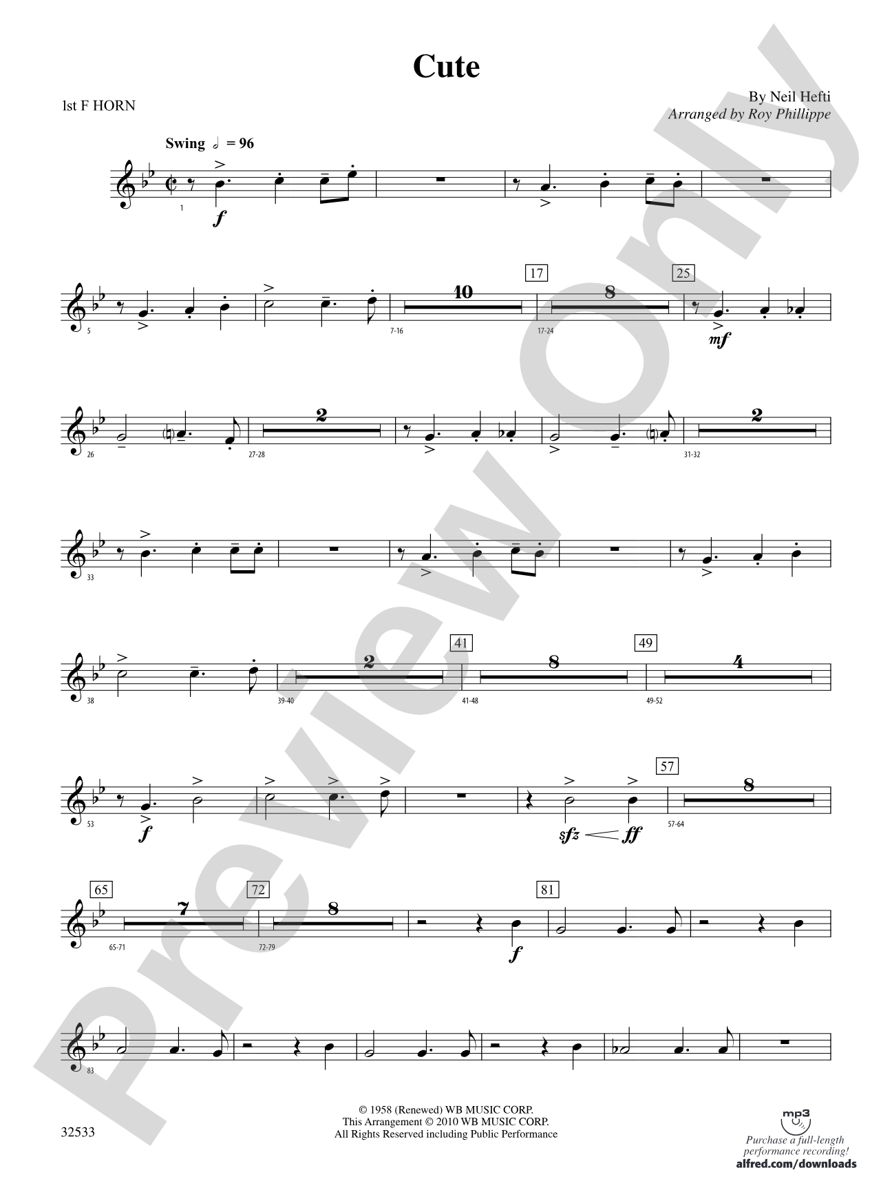 Cute: 1st F Horn
