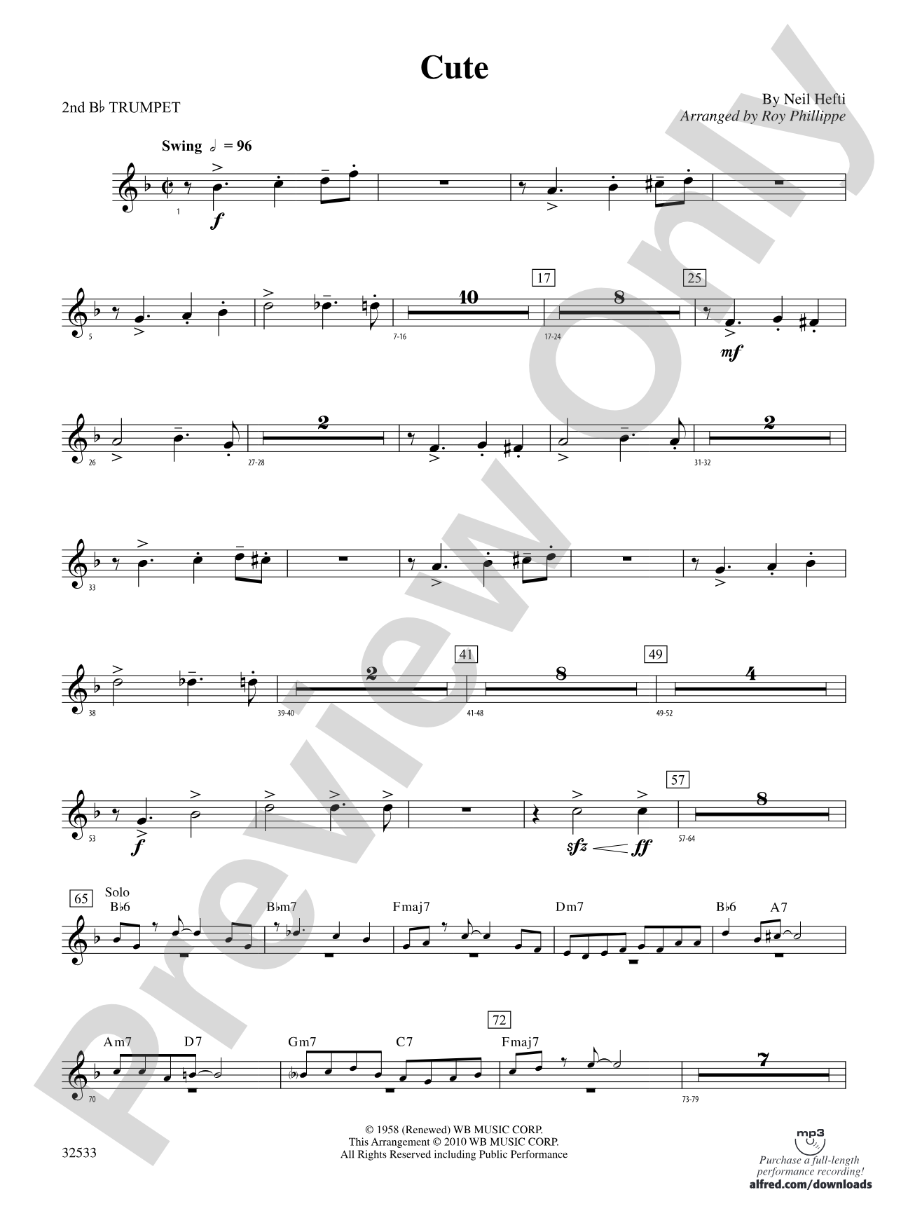 Cute: 2nd B-flat Trumpet