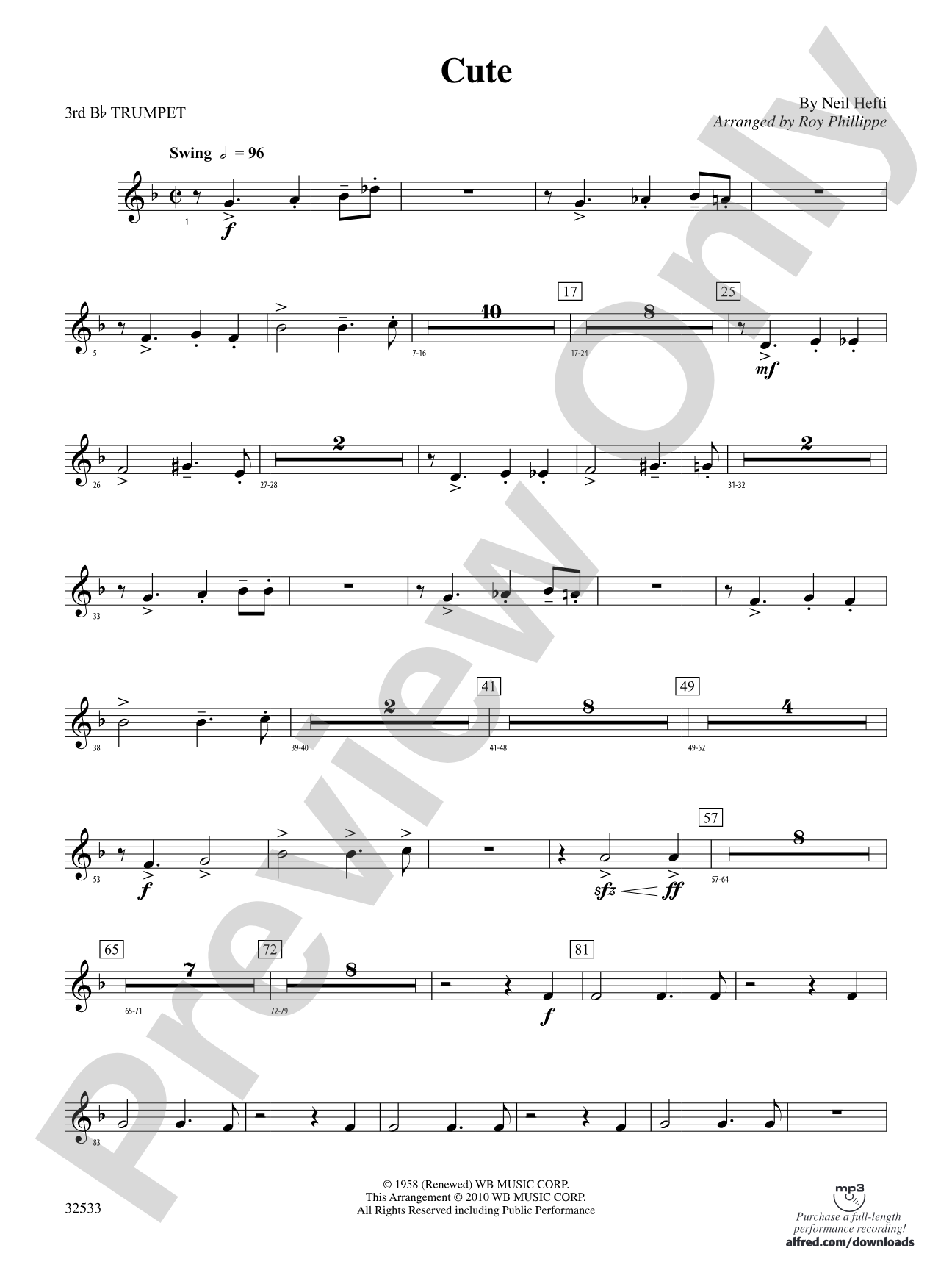 Cute: 3rd B-flat Trumpet