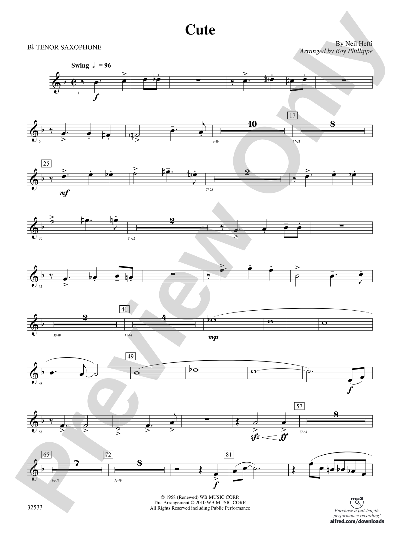 Cute: B-flat Tenor Saxophone