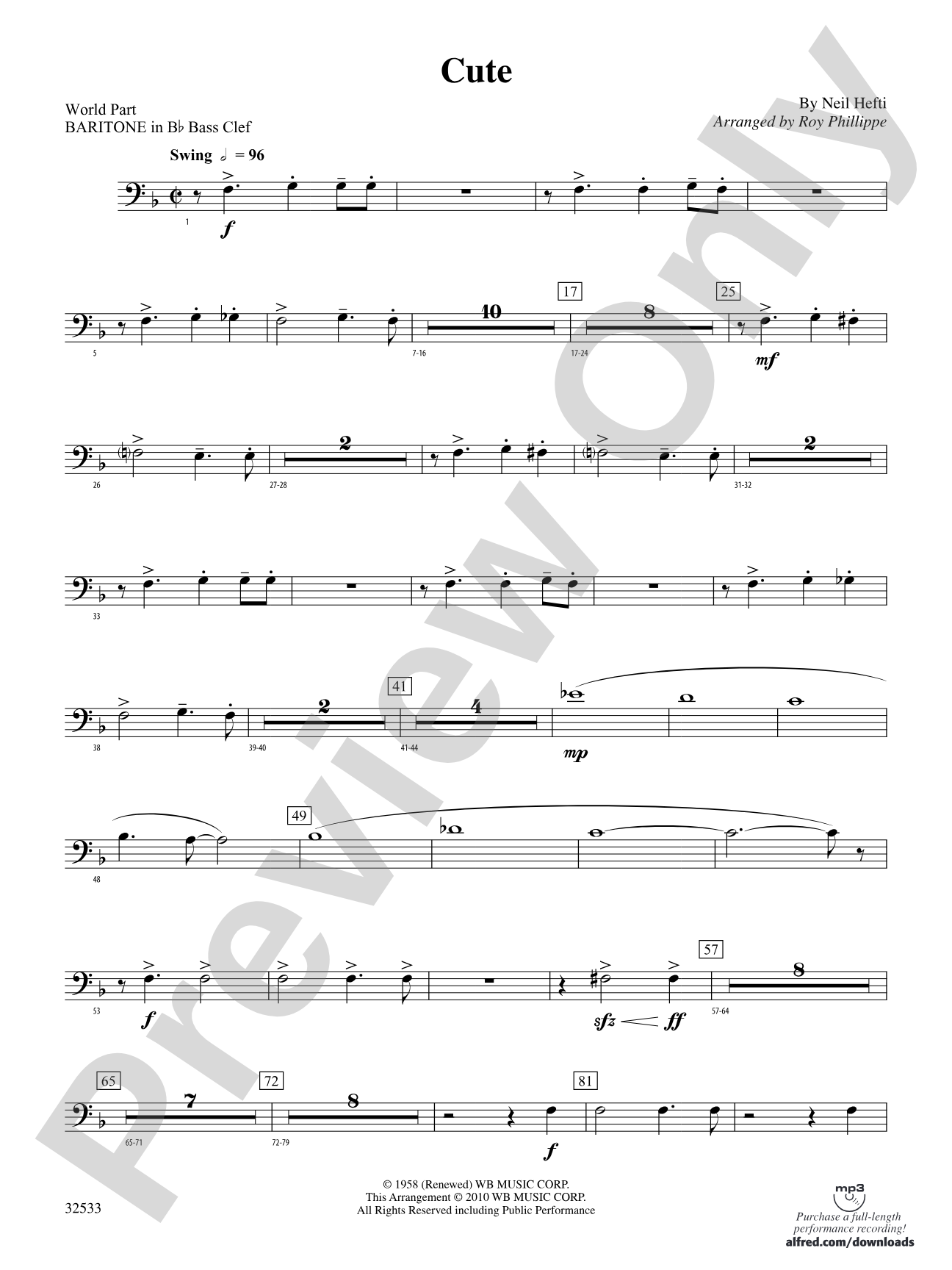 Cute: (wp) B-flat Baritone B.C.