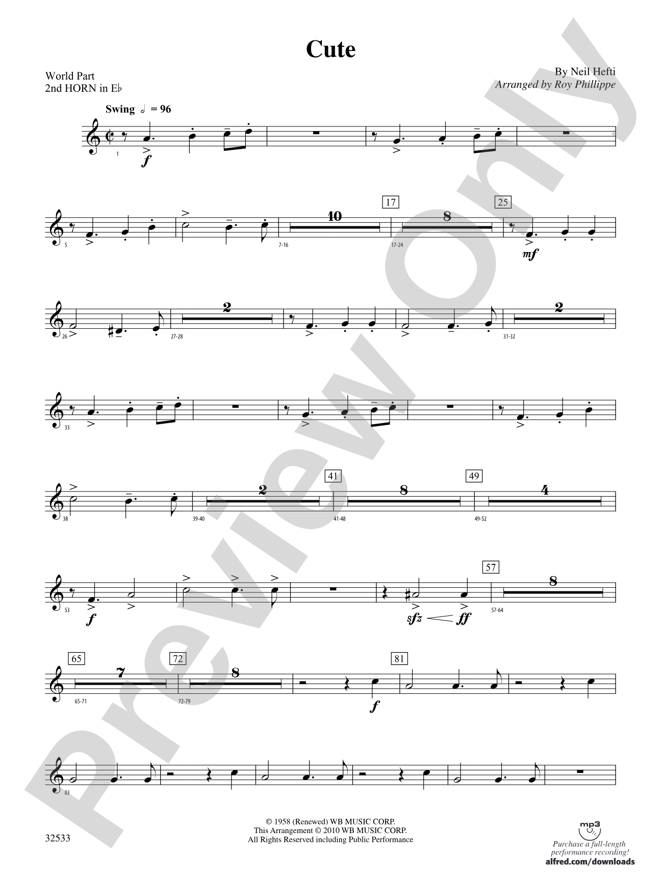 Cute: (wp) 2nd Horn in E-flat