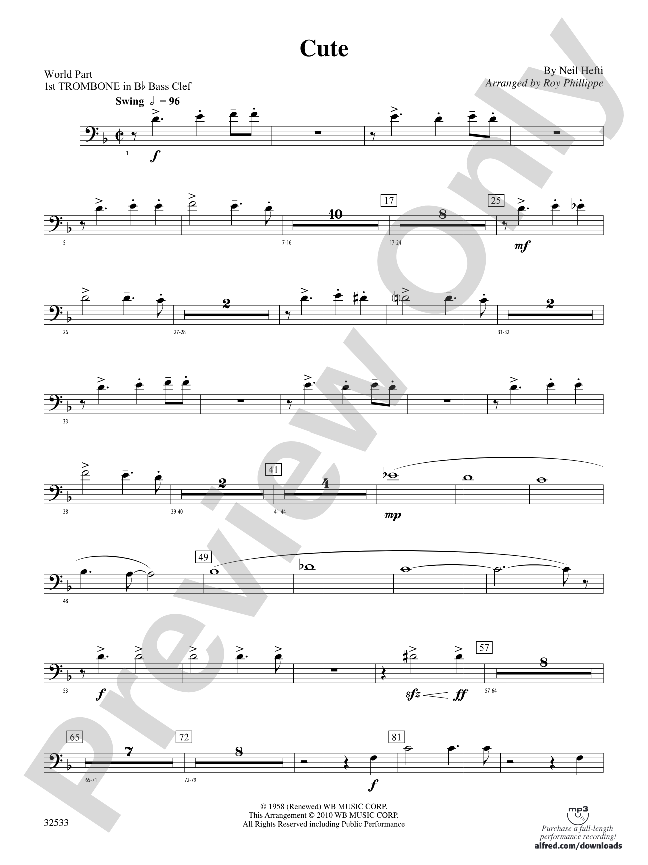 Cute: (wp) 1st B-flat Trombone B.C.