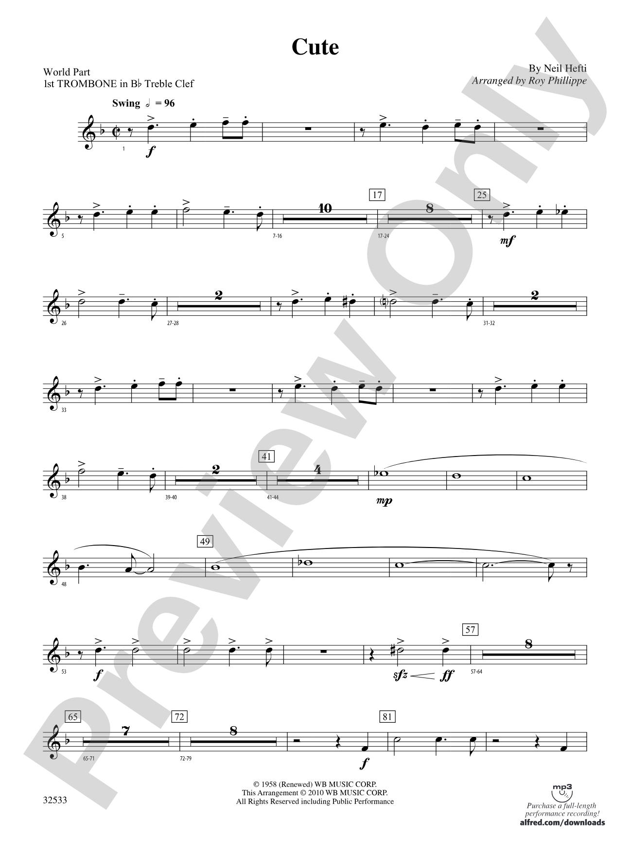 Cute: (wp) 1st B-flat Trombone T.C.