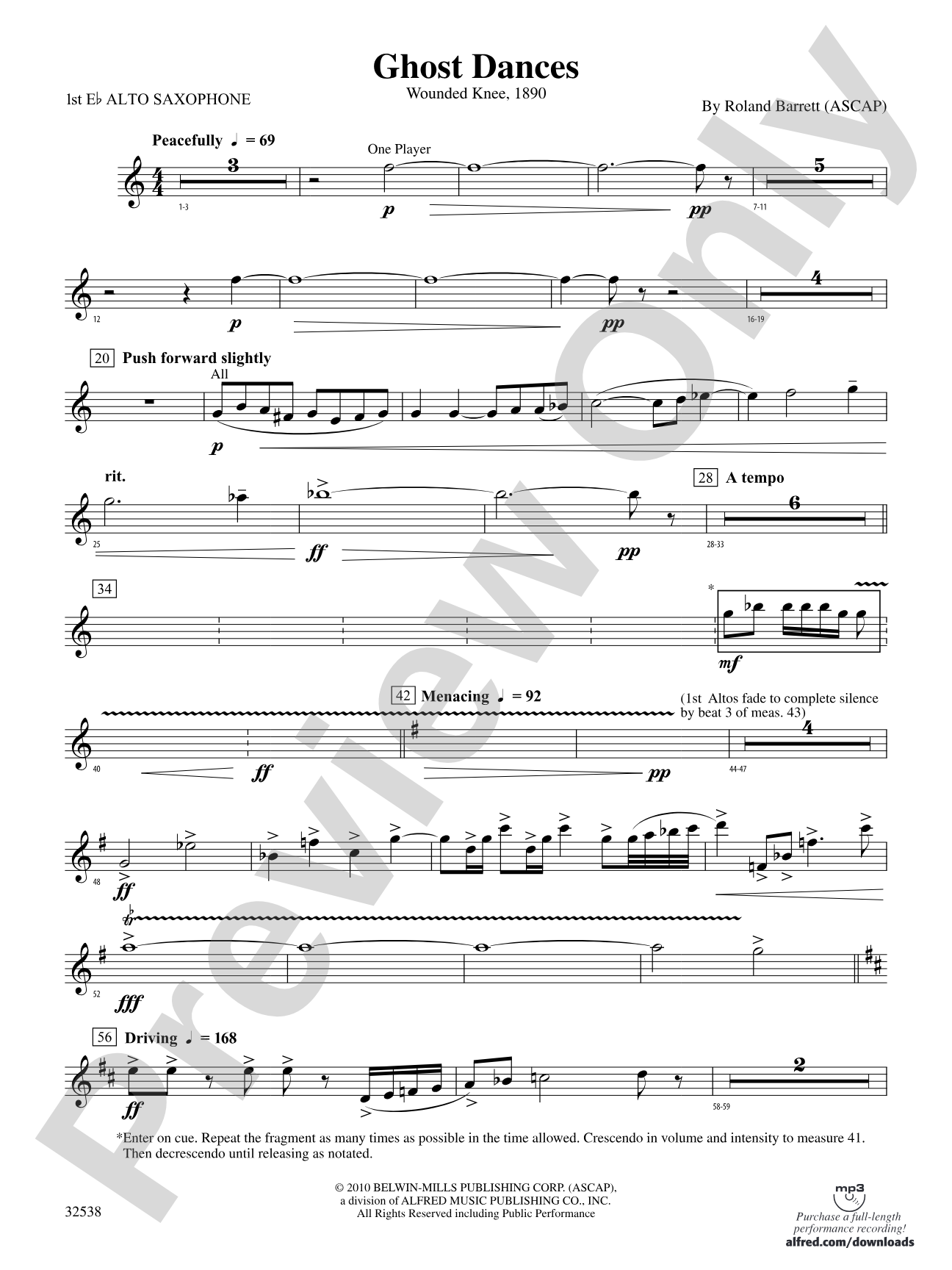 Ghost Dances: E-flat Alto Saxophone