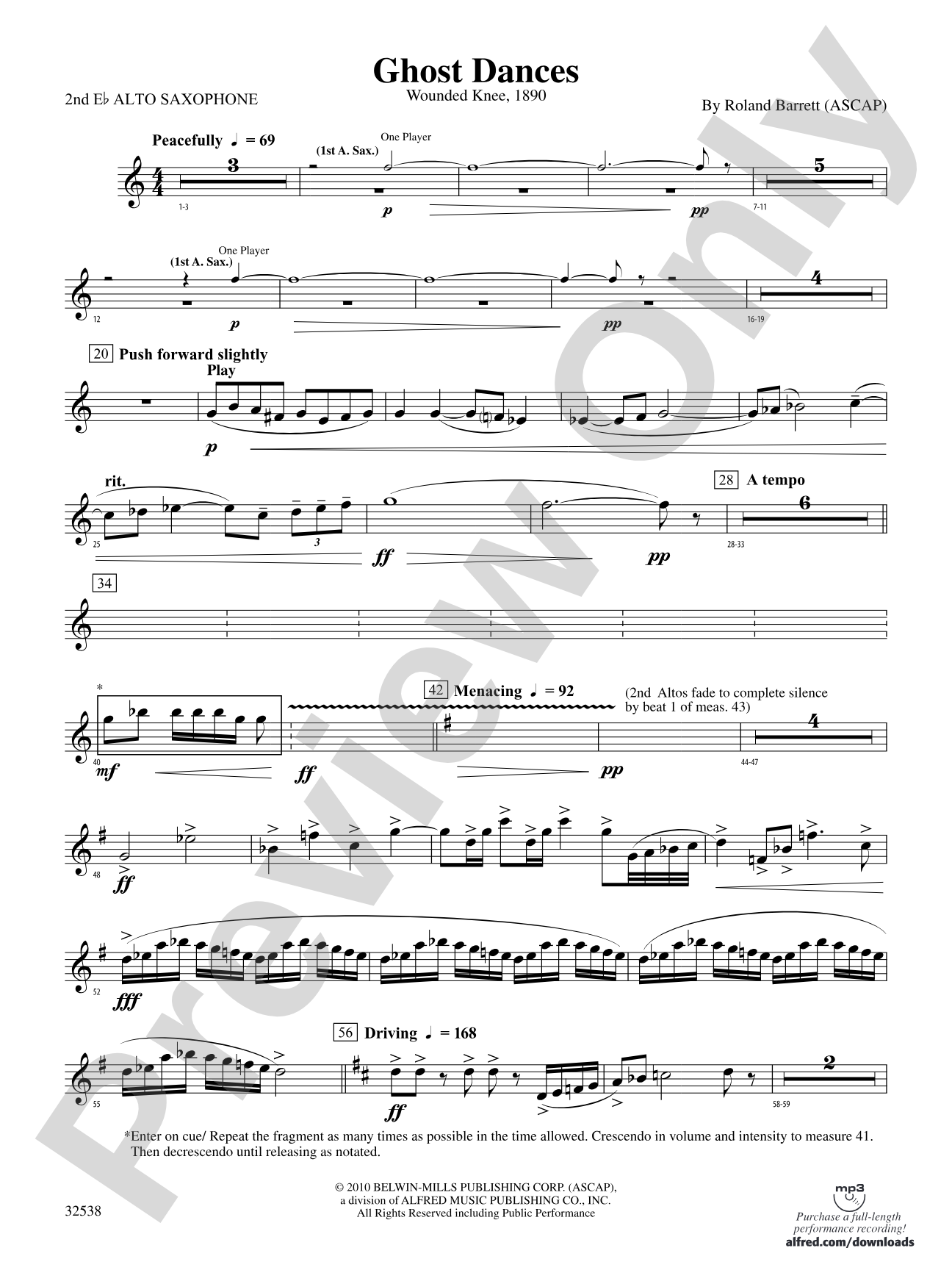 Ghost Dances: 2nd E-flat Alto Saxophone