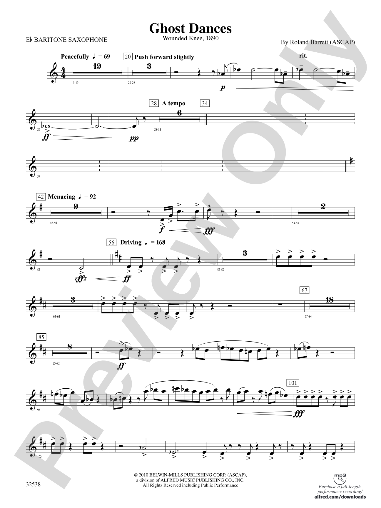 Ghost Dances: E-flat Baritone Saxophone
