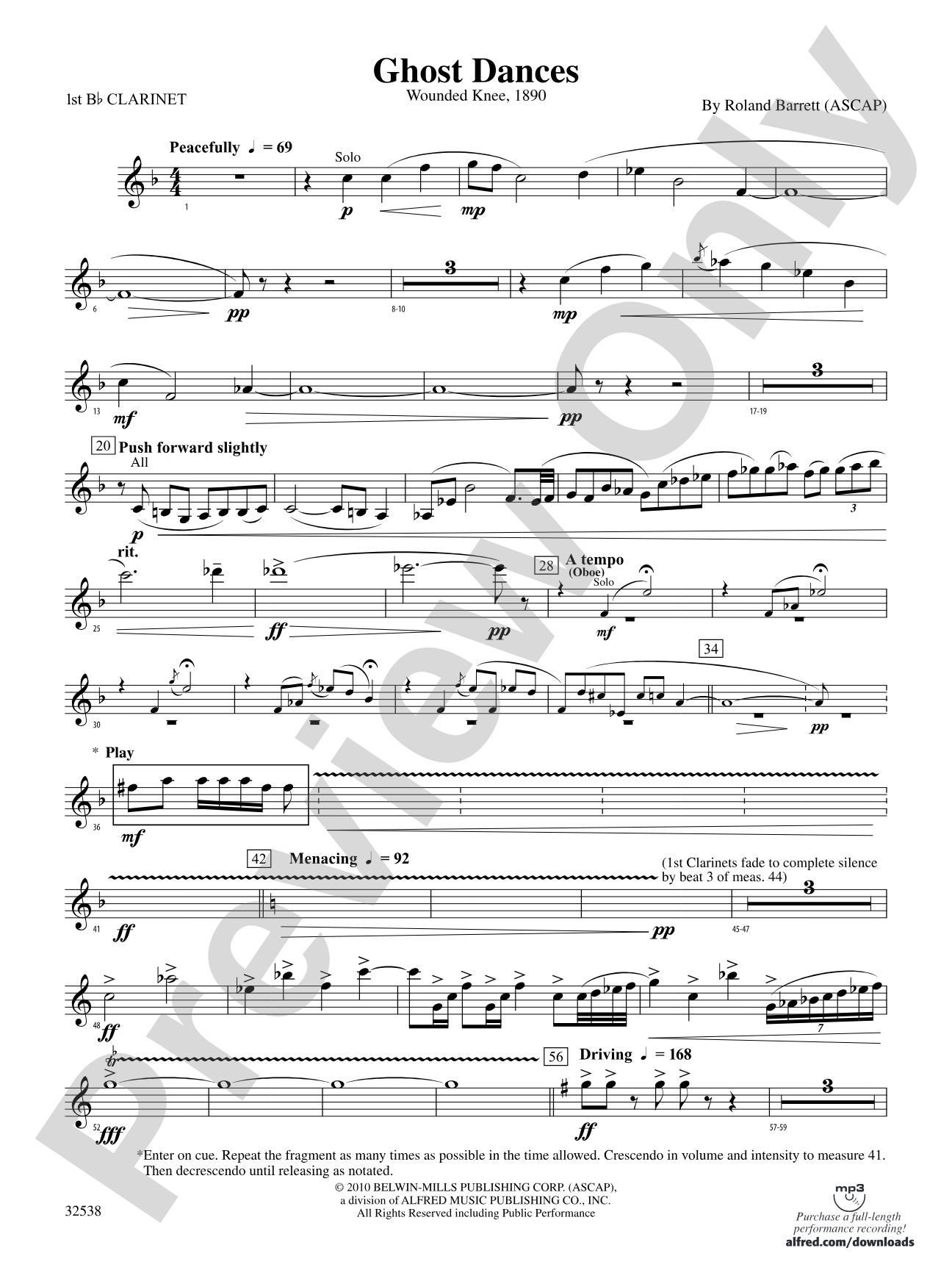 Ghost Dances: 1st B-flat Clarinet