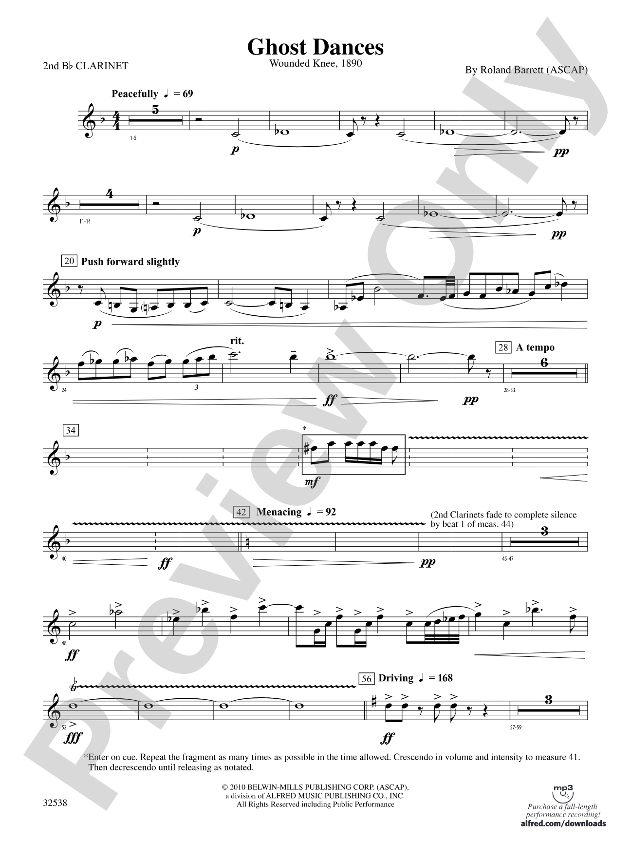 Ghost Dances: 2nd B-flat Clarinet