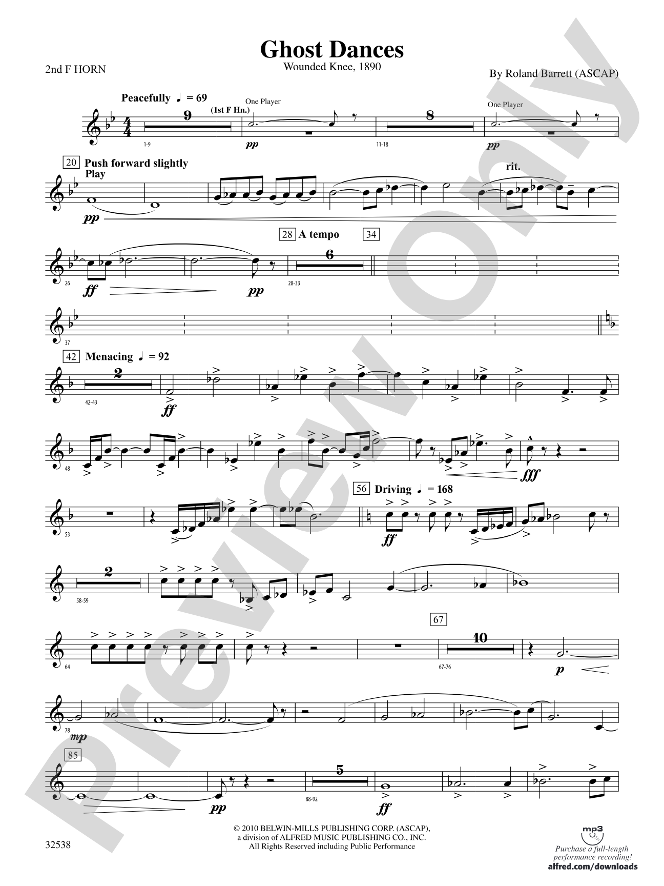 Ghost Dances: 2nd F Horn