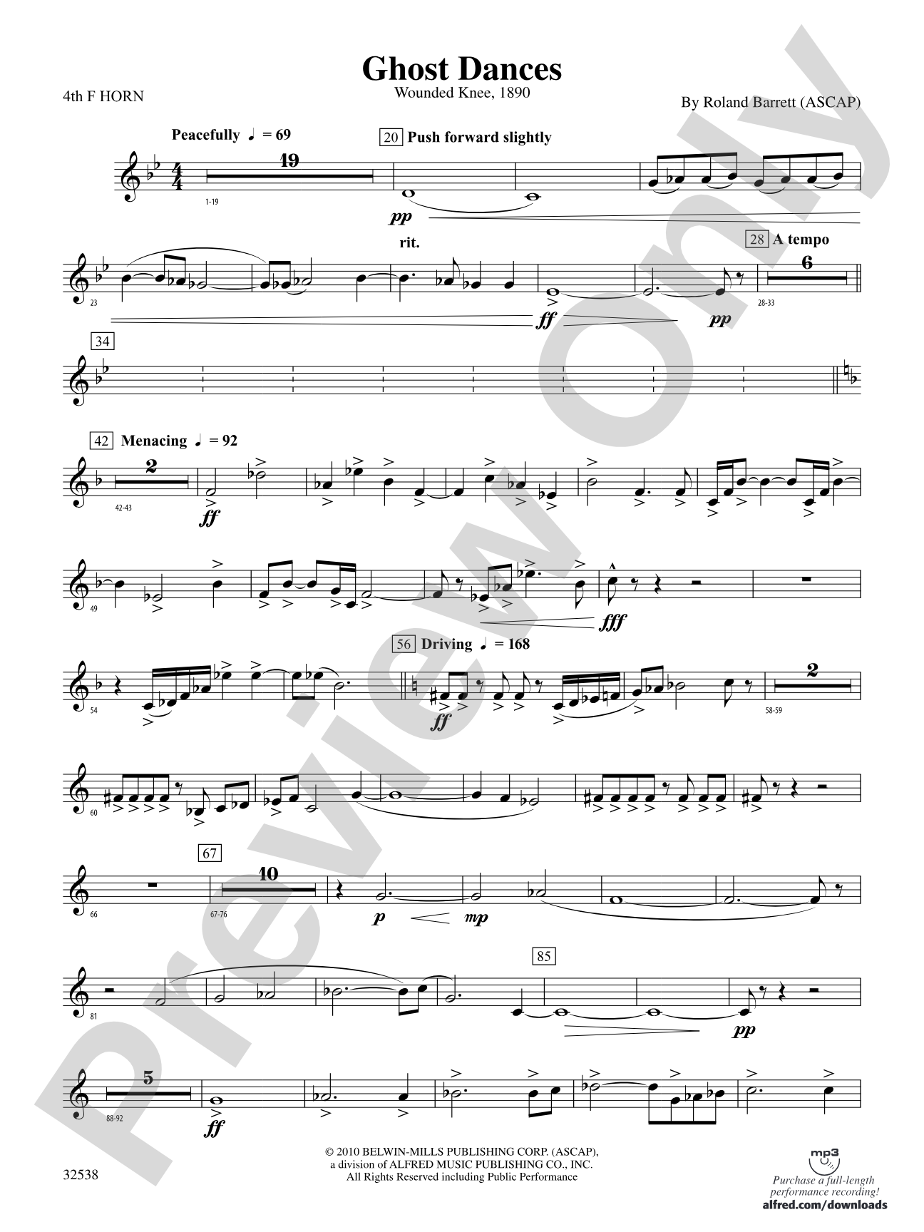 Ghost Dances: 4th F Horn