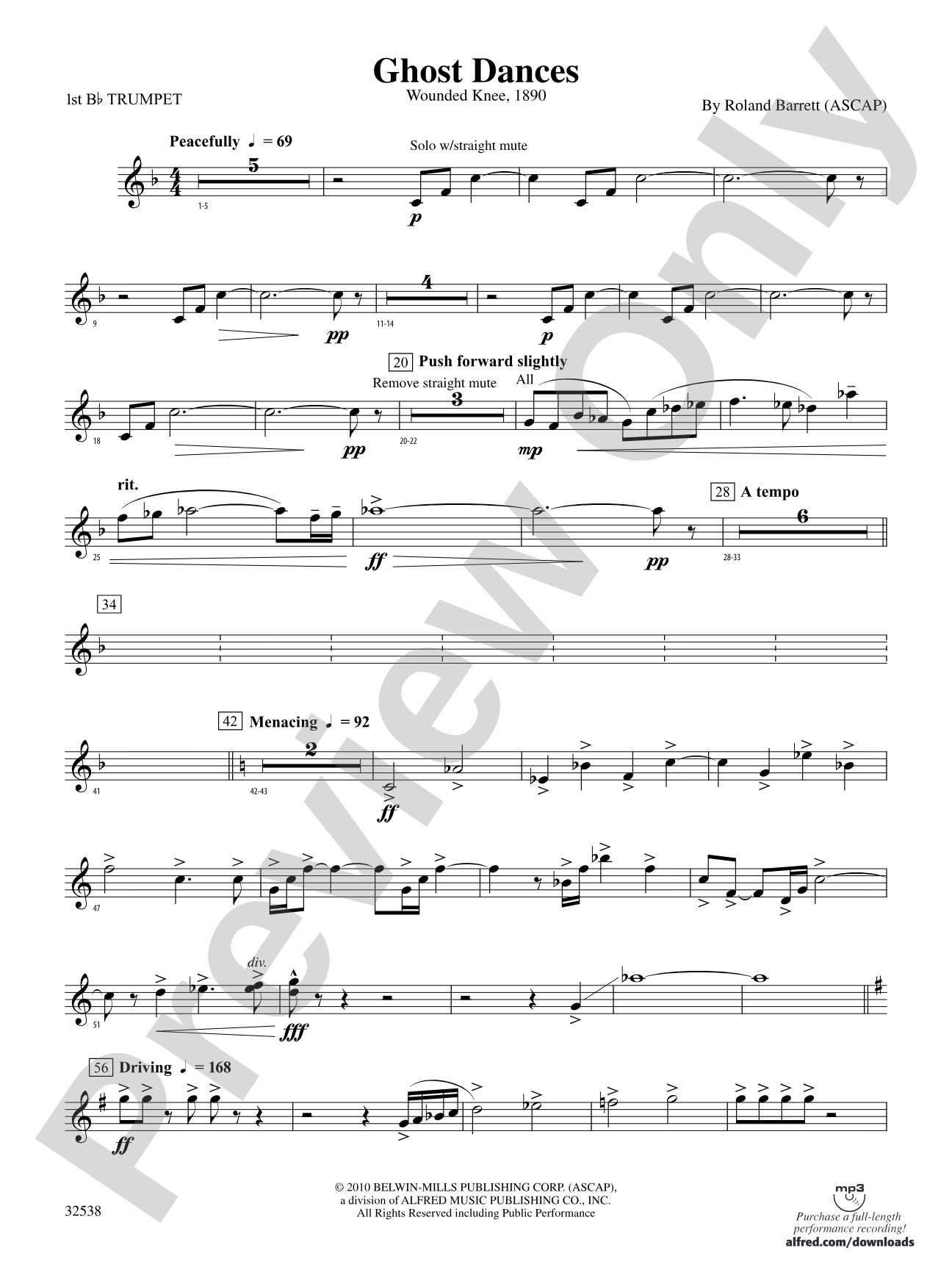 Ghost Dances: 1st B-flat Trumpet