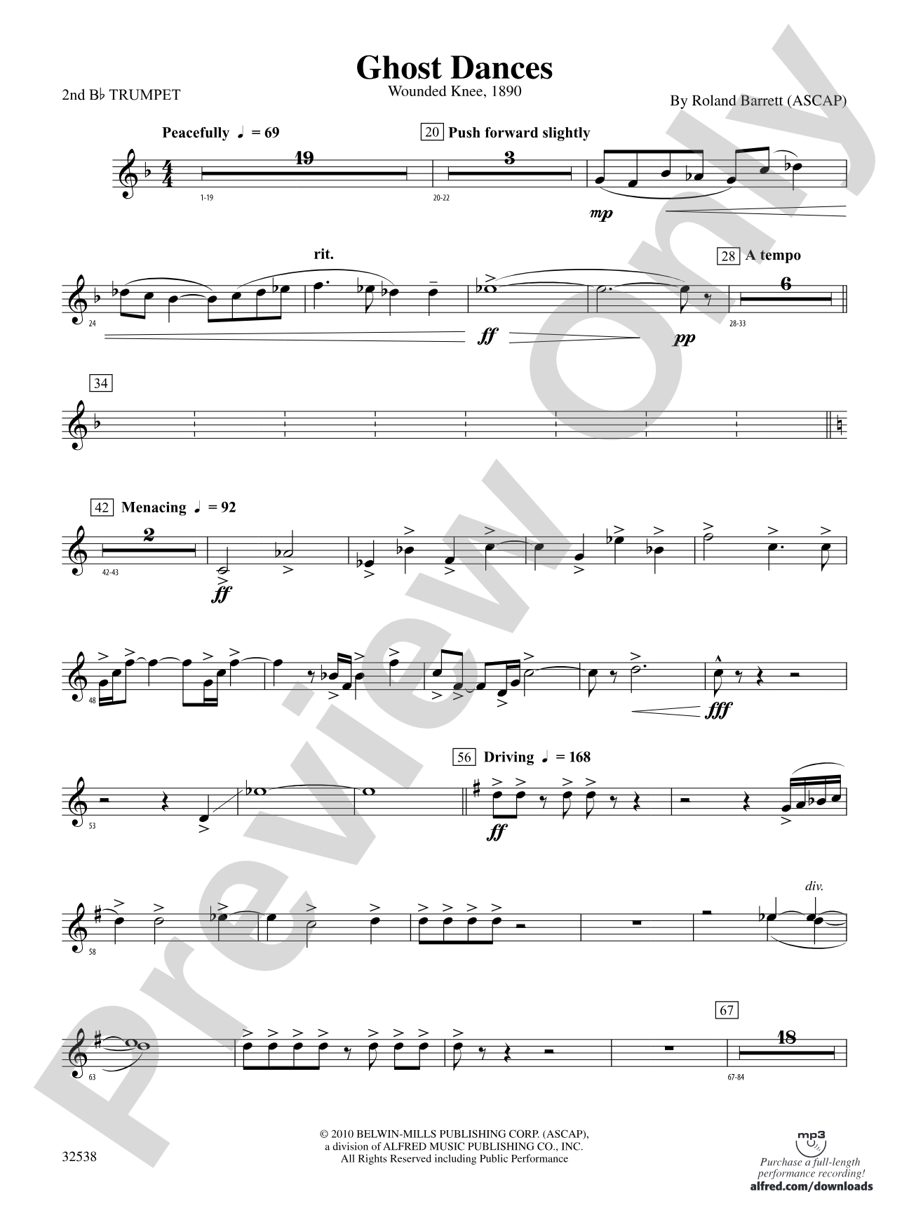 Ghost Dances: 2nd B-flat Trumpet