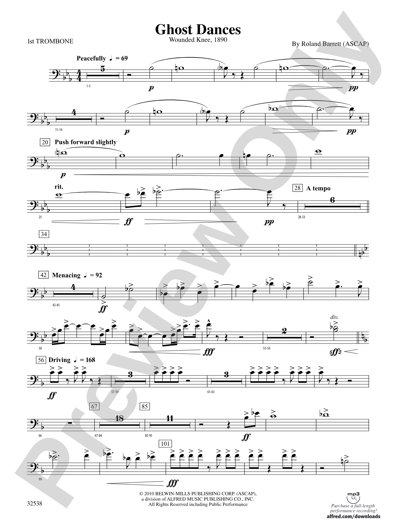 Ghost Dances: 1st Trombone