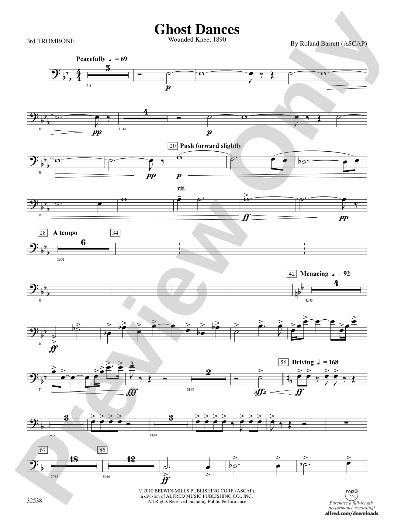 Ghost Dances: 3rd Trombone