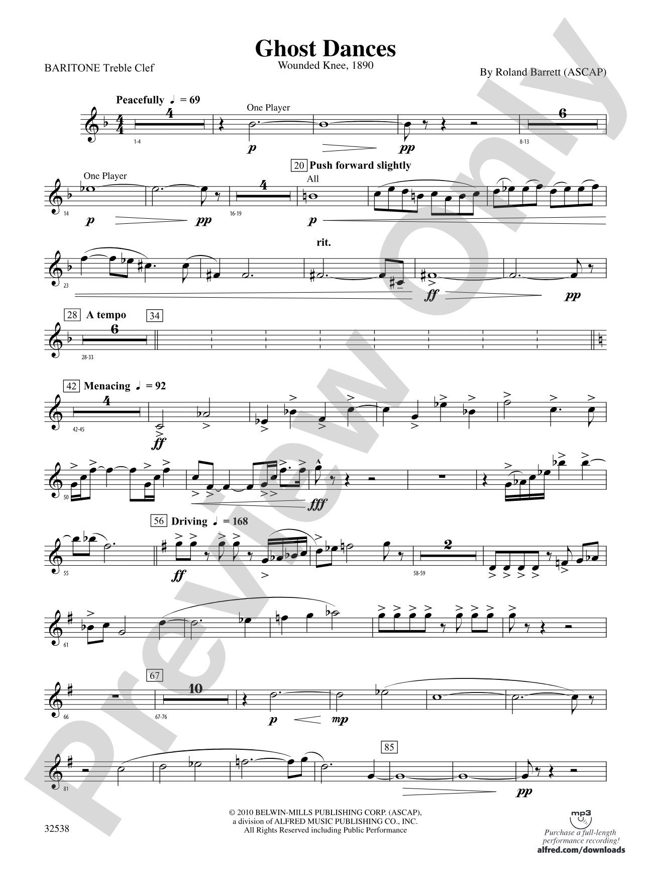 Ghost Dances: (wp) Baritone T.C.