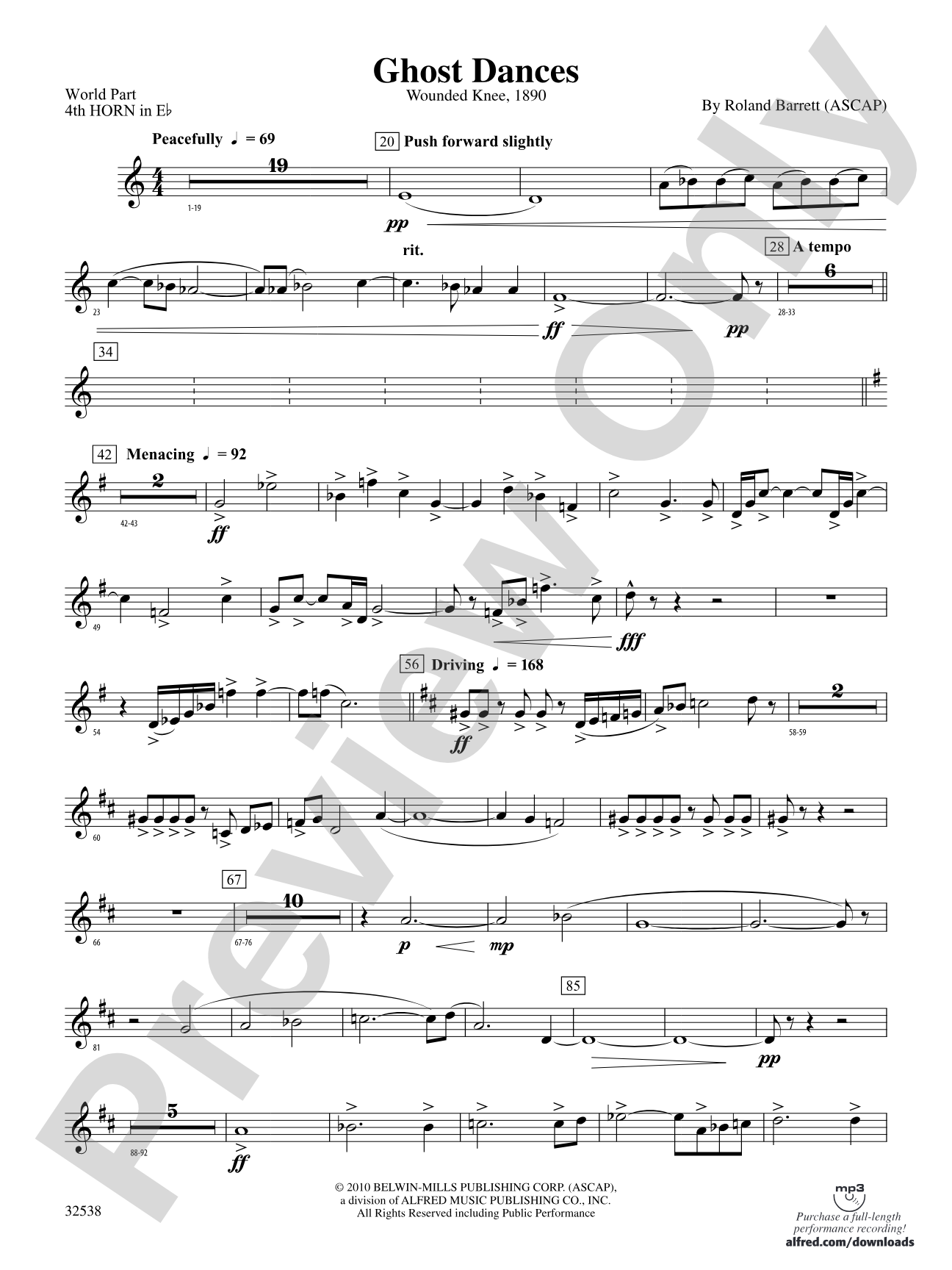 Ghost Dances: (wp) 4th Horn in E-flat