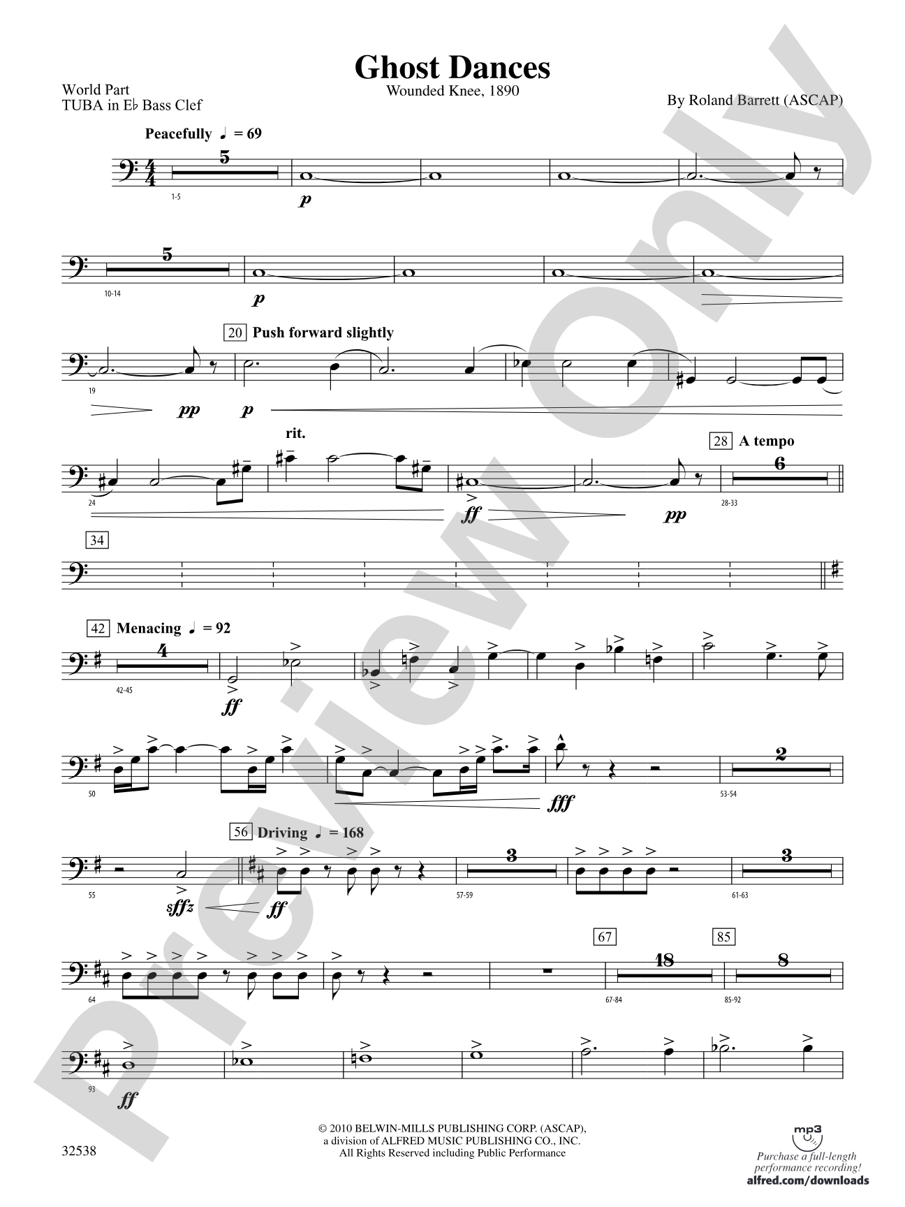 Ghost Dances: (wp) E-flat Tuba B.C.