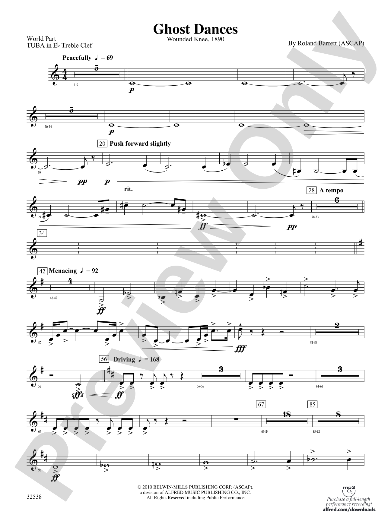 Ghost Dances: (wp) E-flat Tuba T.C.