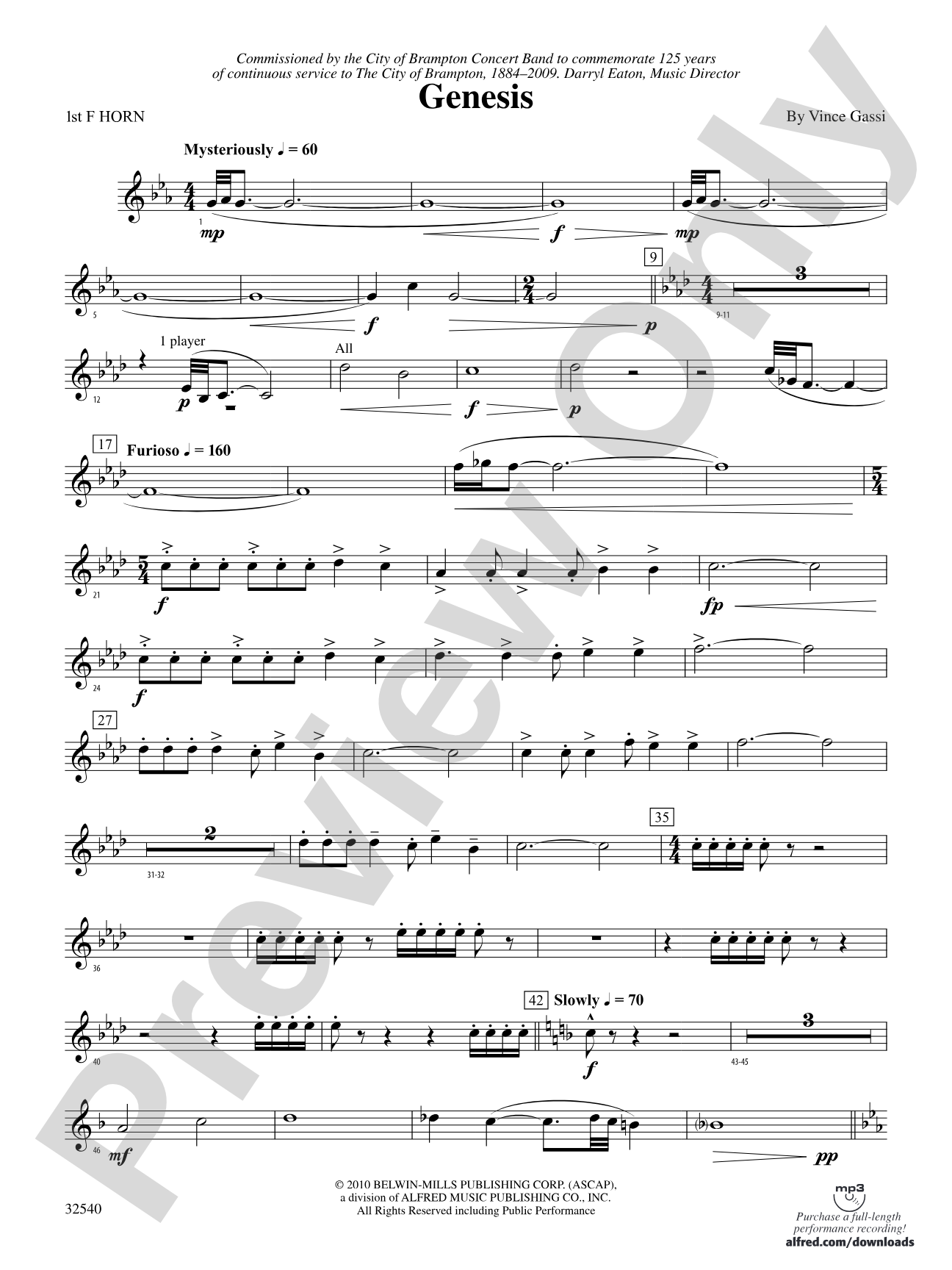 Genesis: 1st F Horn
