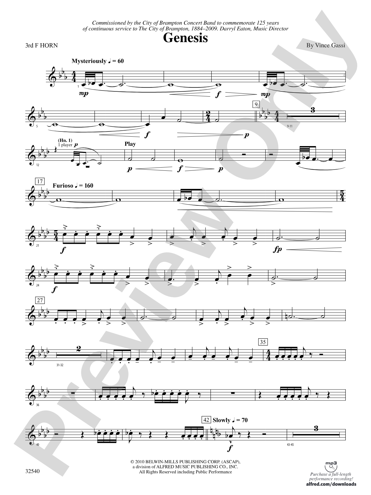 Genesis: 3rd F Horn