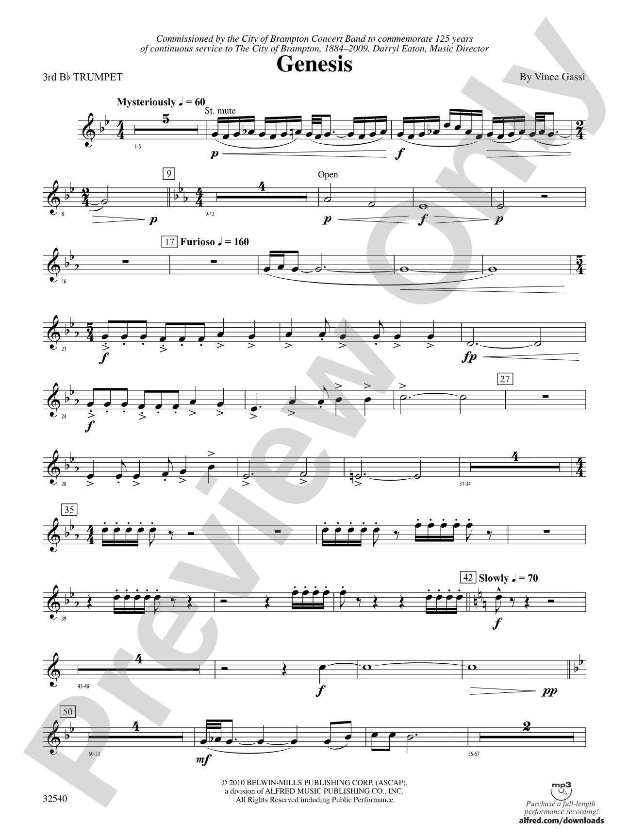 Genesis: 3rd B-flat Trumpet