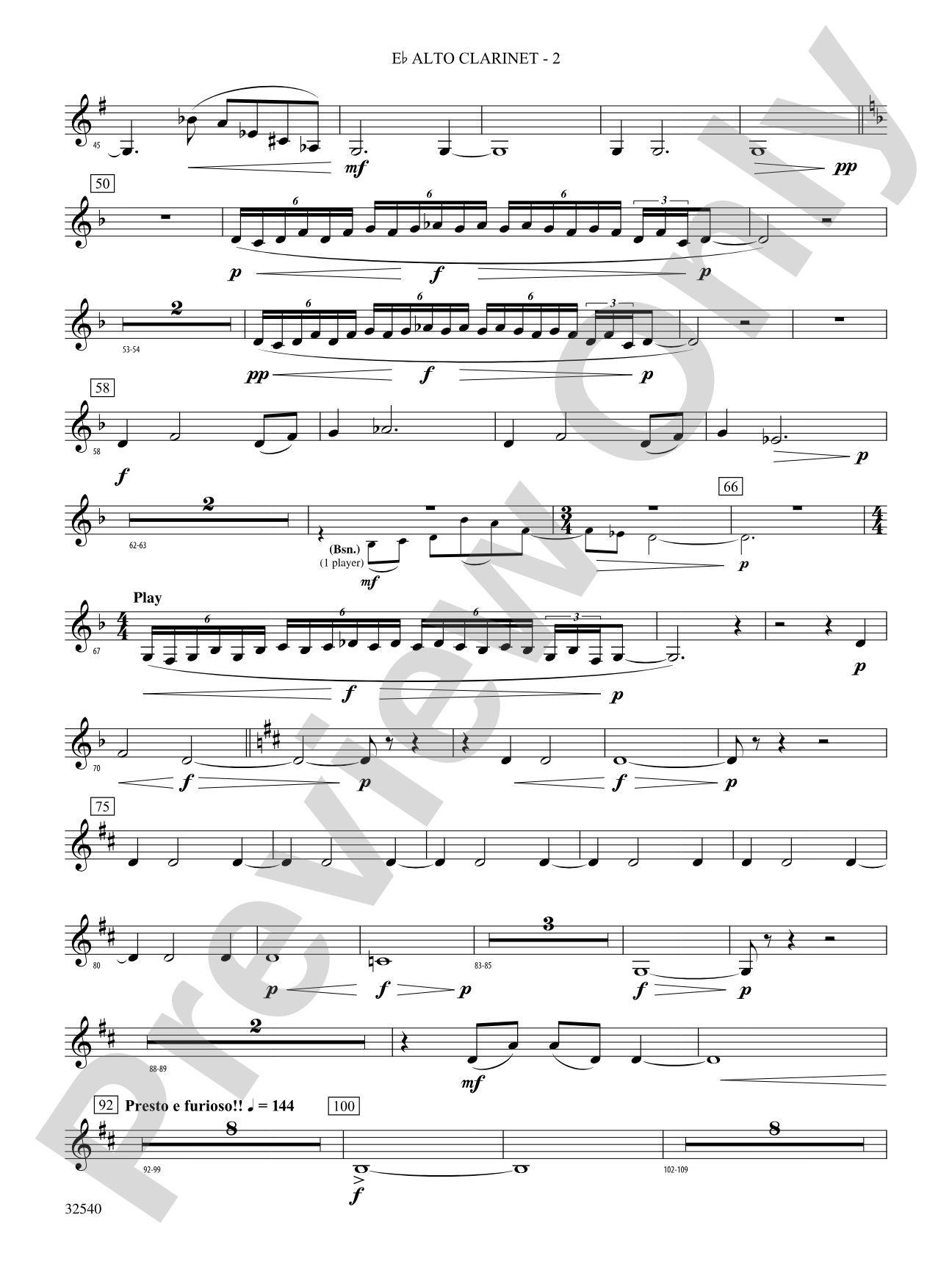 Genesis: (wp) E-flat Alto Clarinet