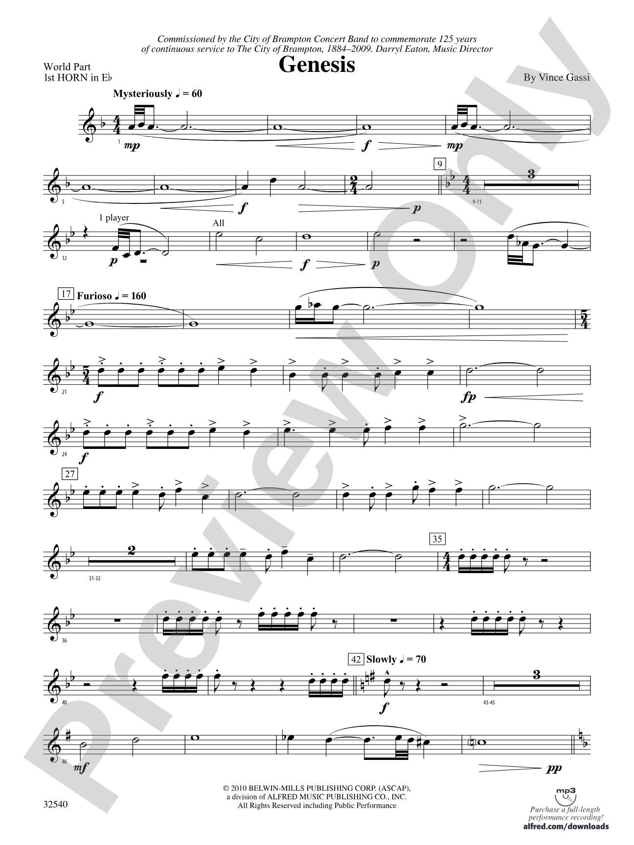 Genesis: (wp) 1st Horn in E-flat