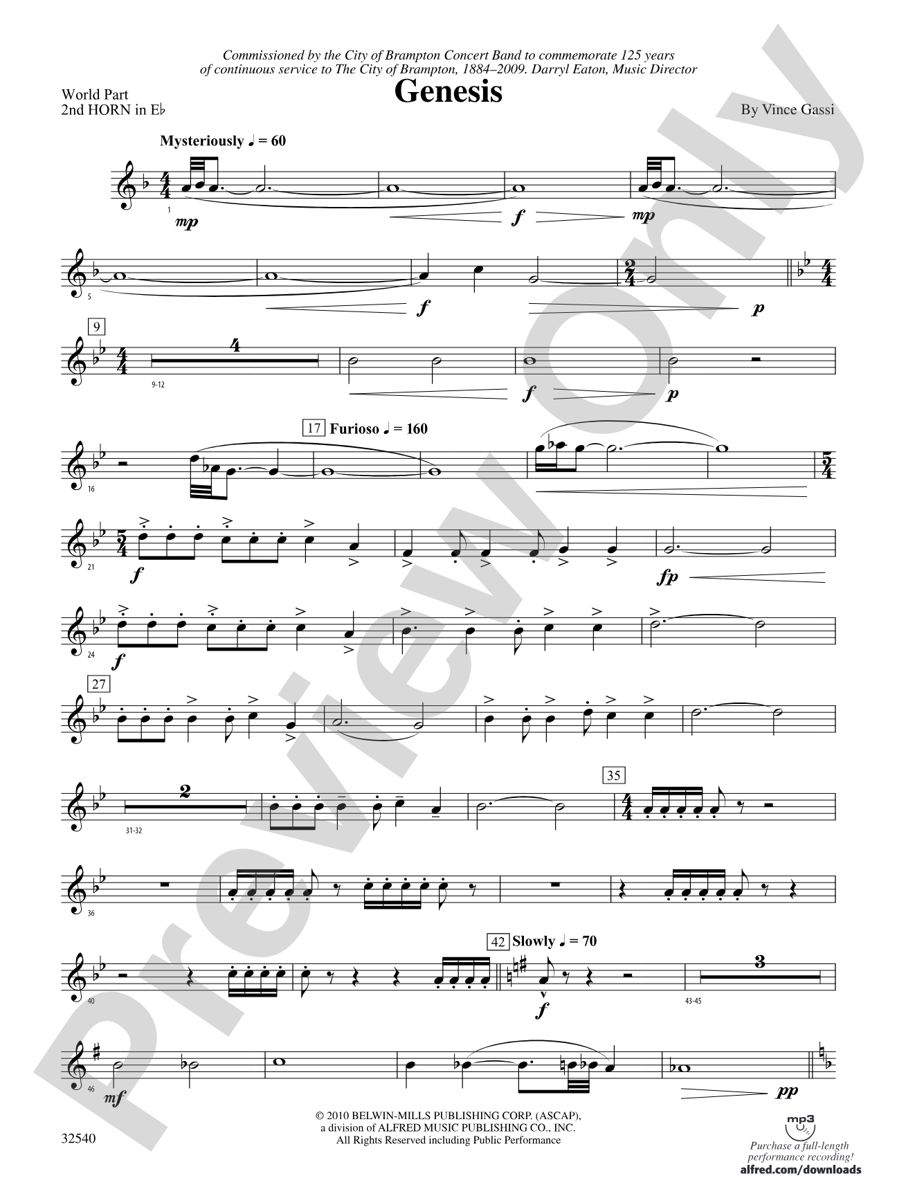 Genesis: (wp) 2nd Horn in E-flat