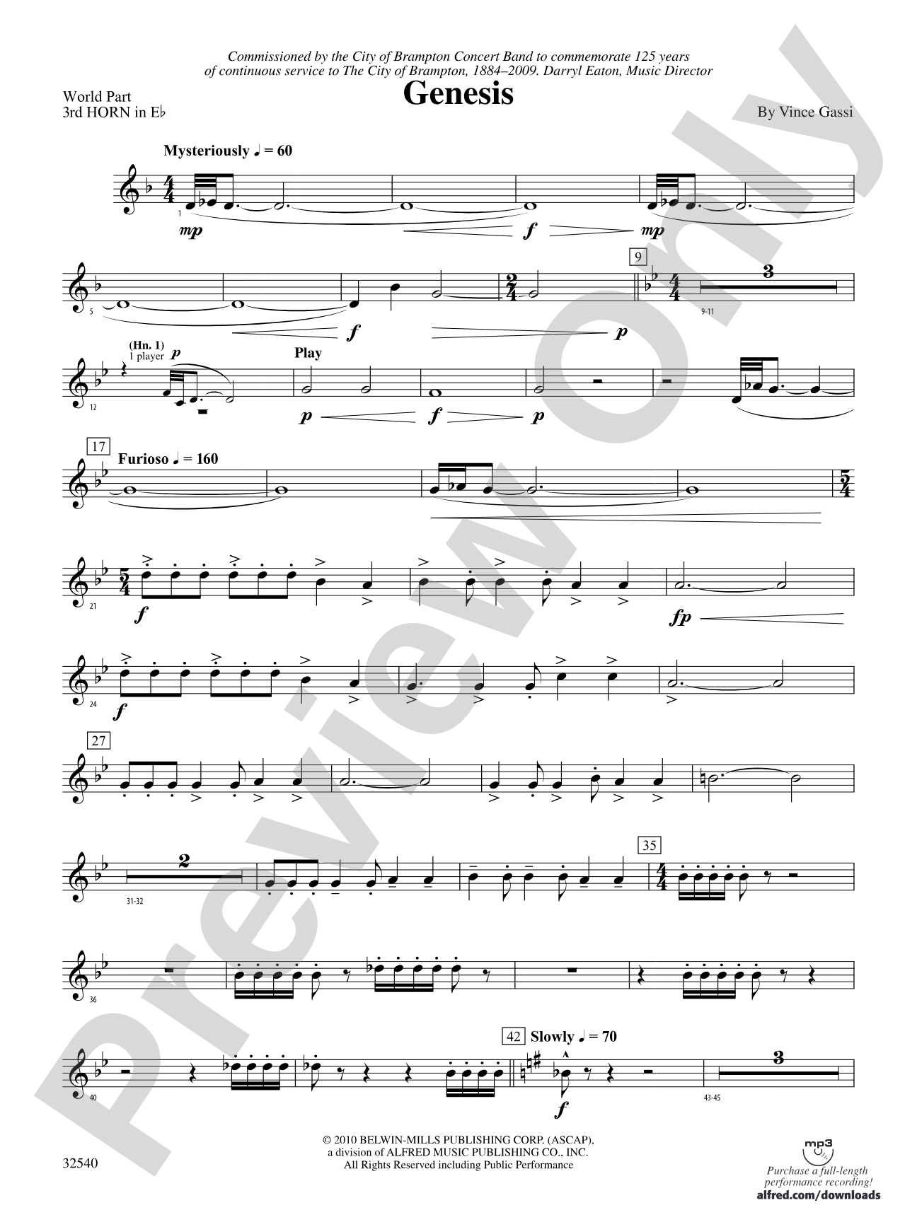 Genesis: (wp) 3rd Horn in E-flat