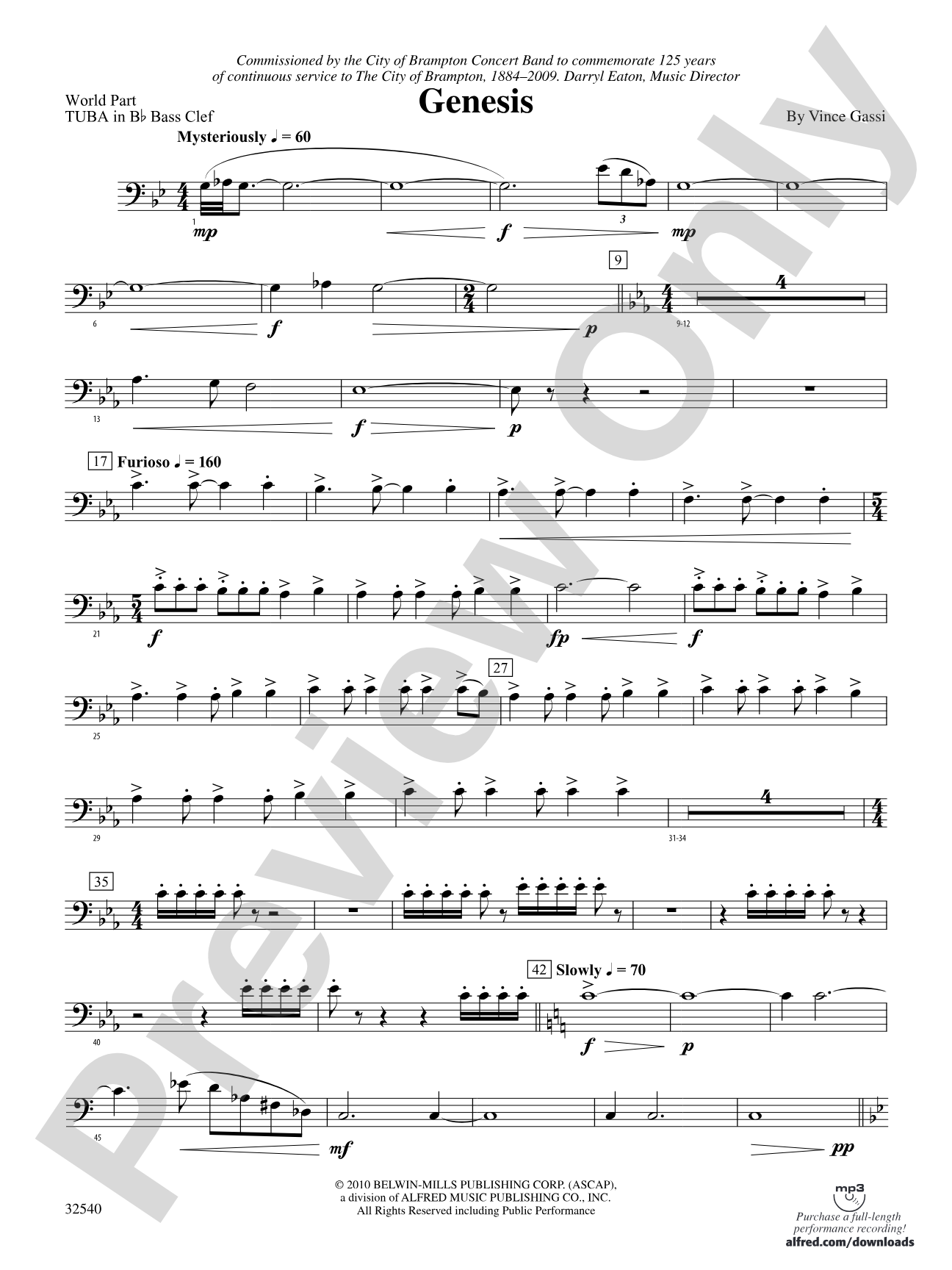Genesis: (wp) B-flat Tuba B.C.