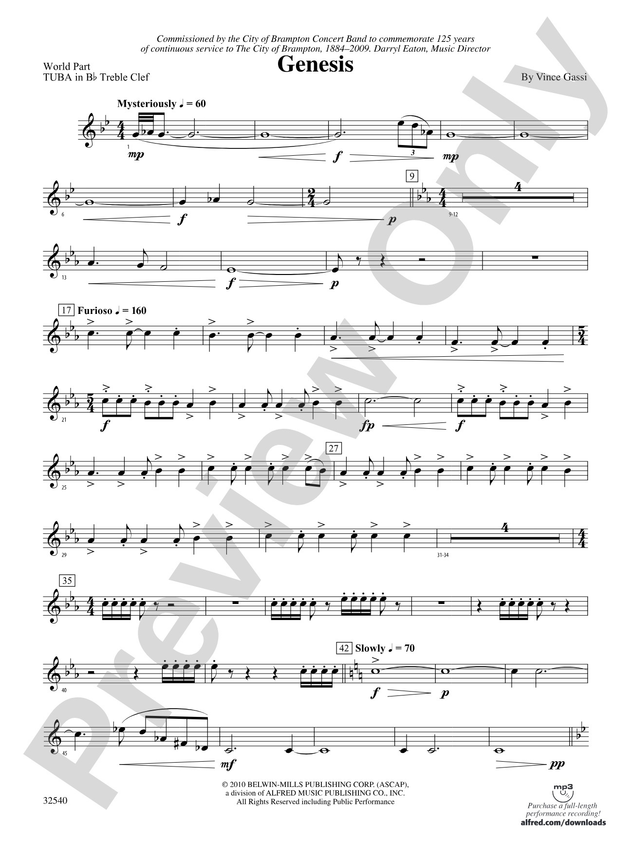Genesis: (wp) B-flat Tuba T.C.