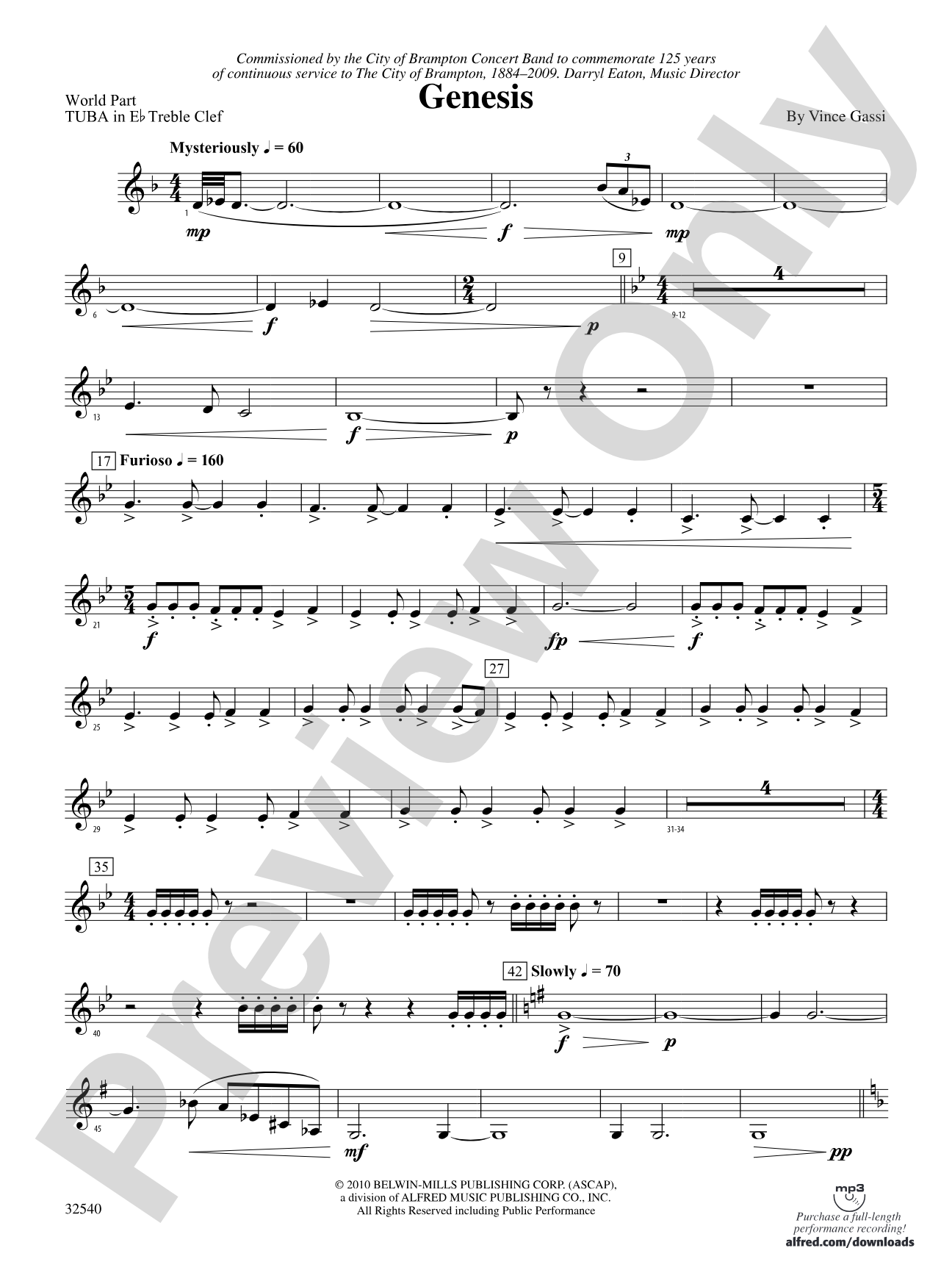Genesis: (wp) E-flat Tuba T.C.