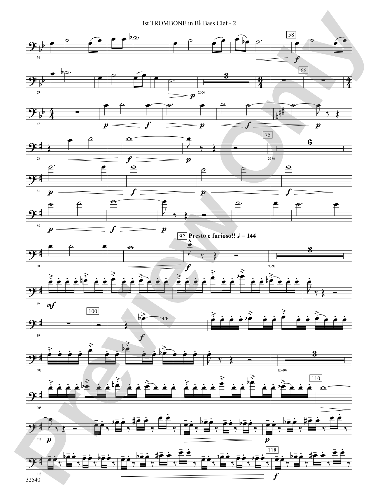 Genesis: (wp) 1st B-flat Trombone B.C.